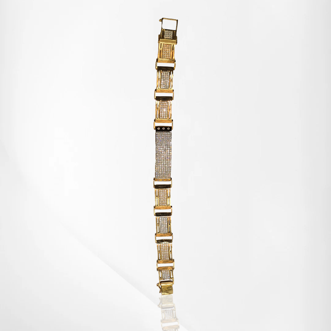 Men’s Rose Gold Bracelet with CZ Accent – Bold & Refined