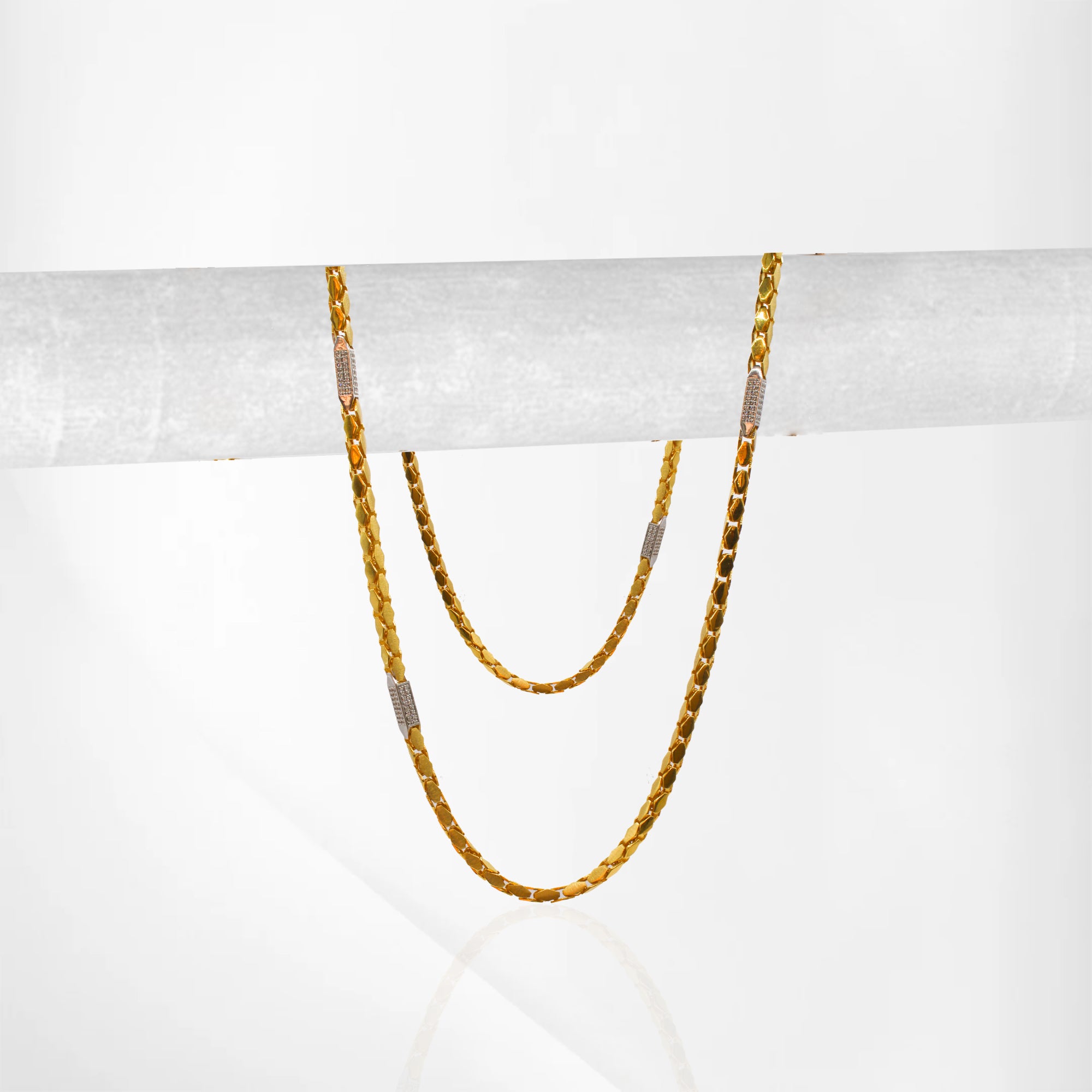 Handcrafted Italian Matte Chain – Modern CZ Box Design