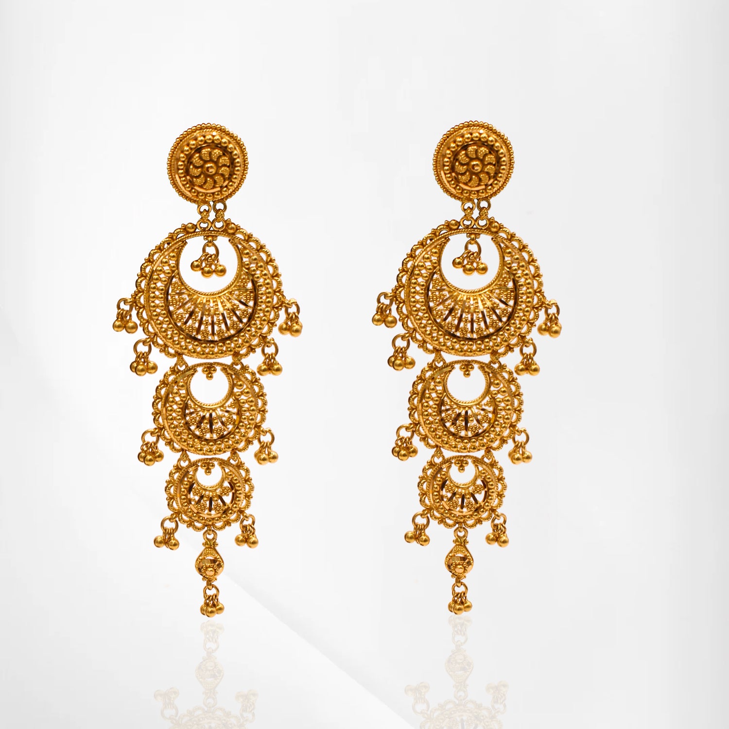 Timeless Chandbali Earrings with Detailed Filigree Patterns
