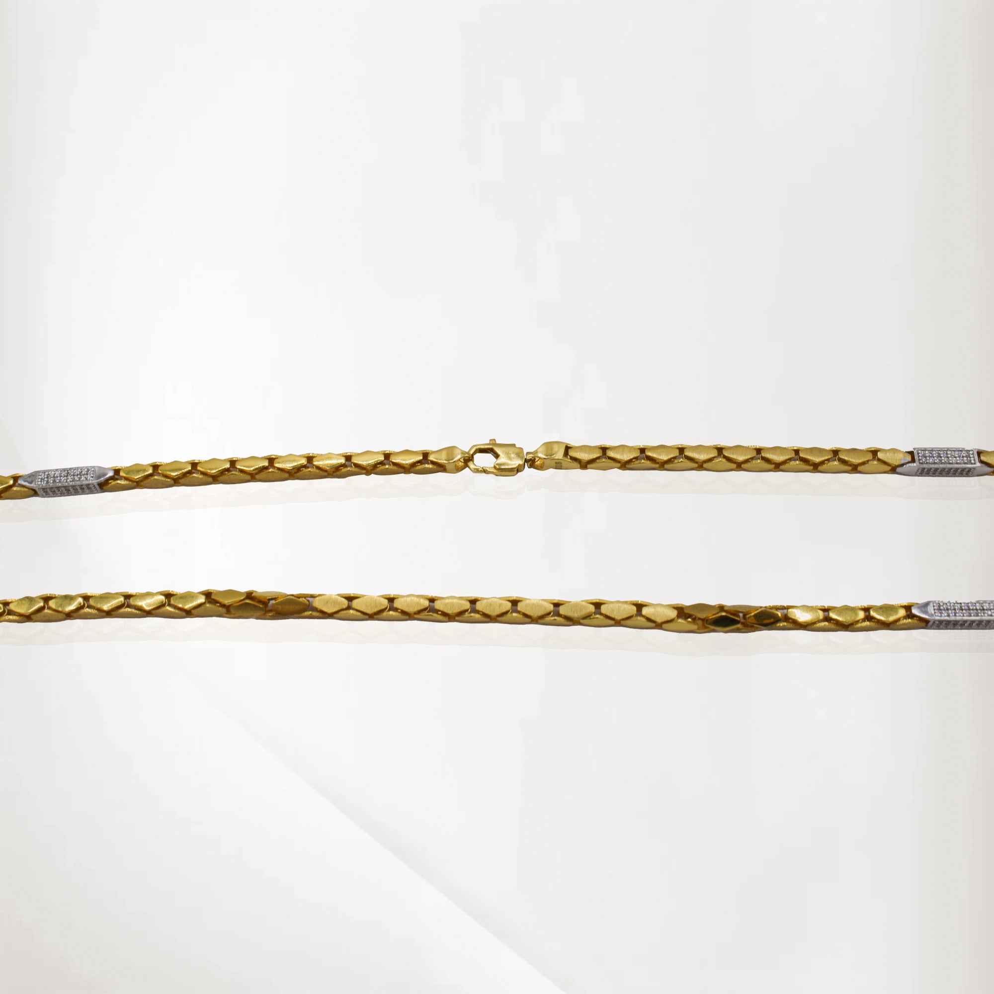 Handcrafted Italian Matte Chain – Modern CZ Box Design