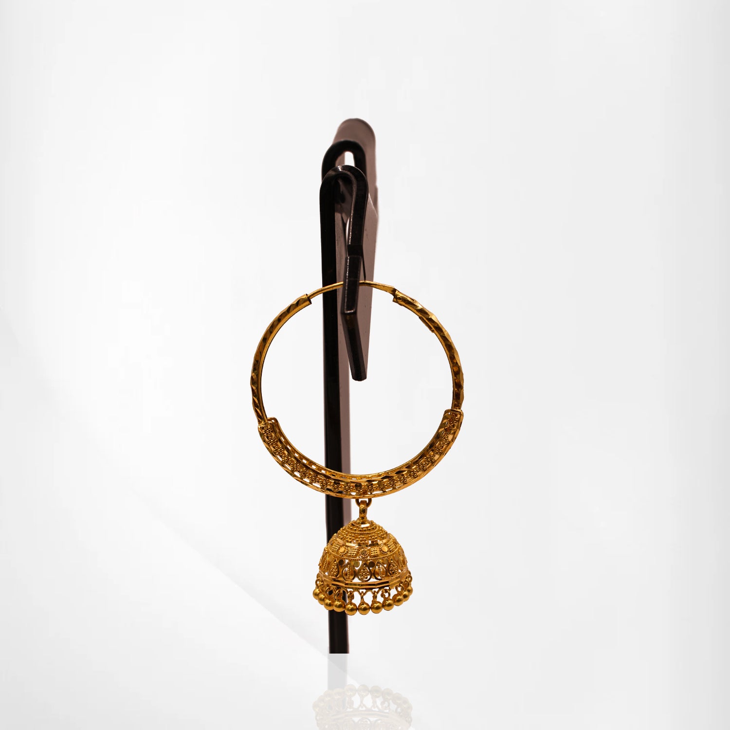 Ethnic Hoop Earrings with Dome Danglers