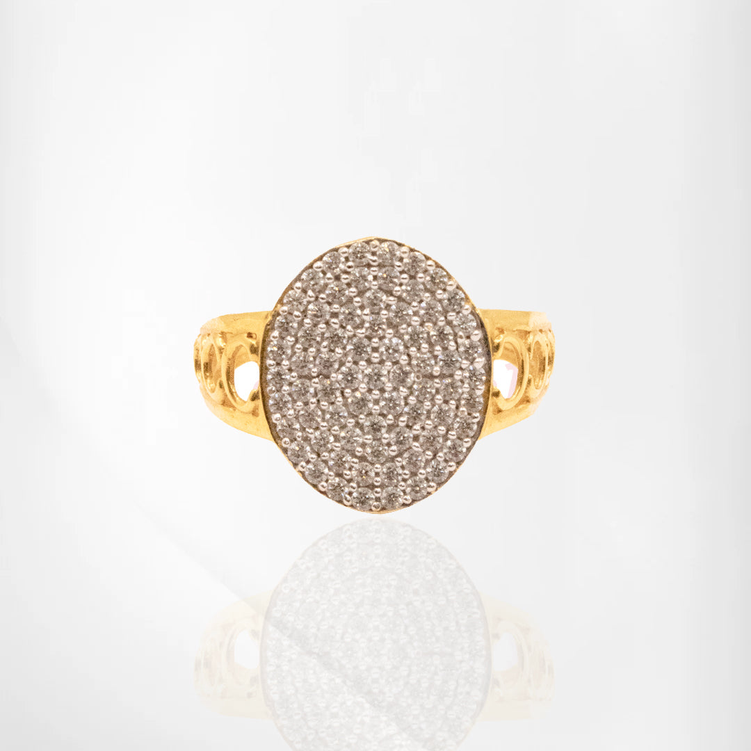 22K Gold Men’s Ring with Cubic Zirconia – Distinctive & Elegant Design