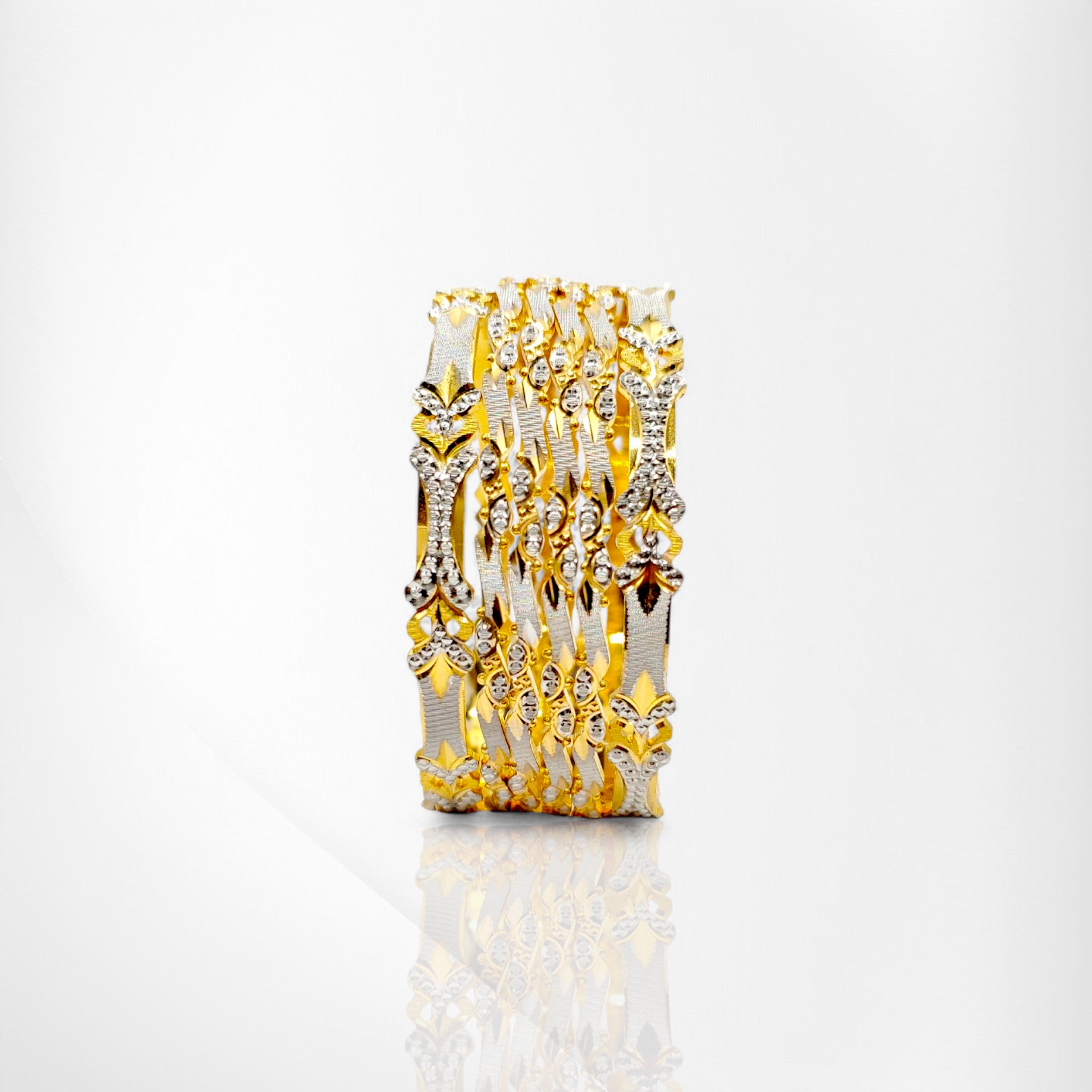 Rhodium Bangle Set for Special Occasions