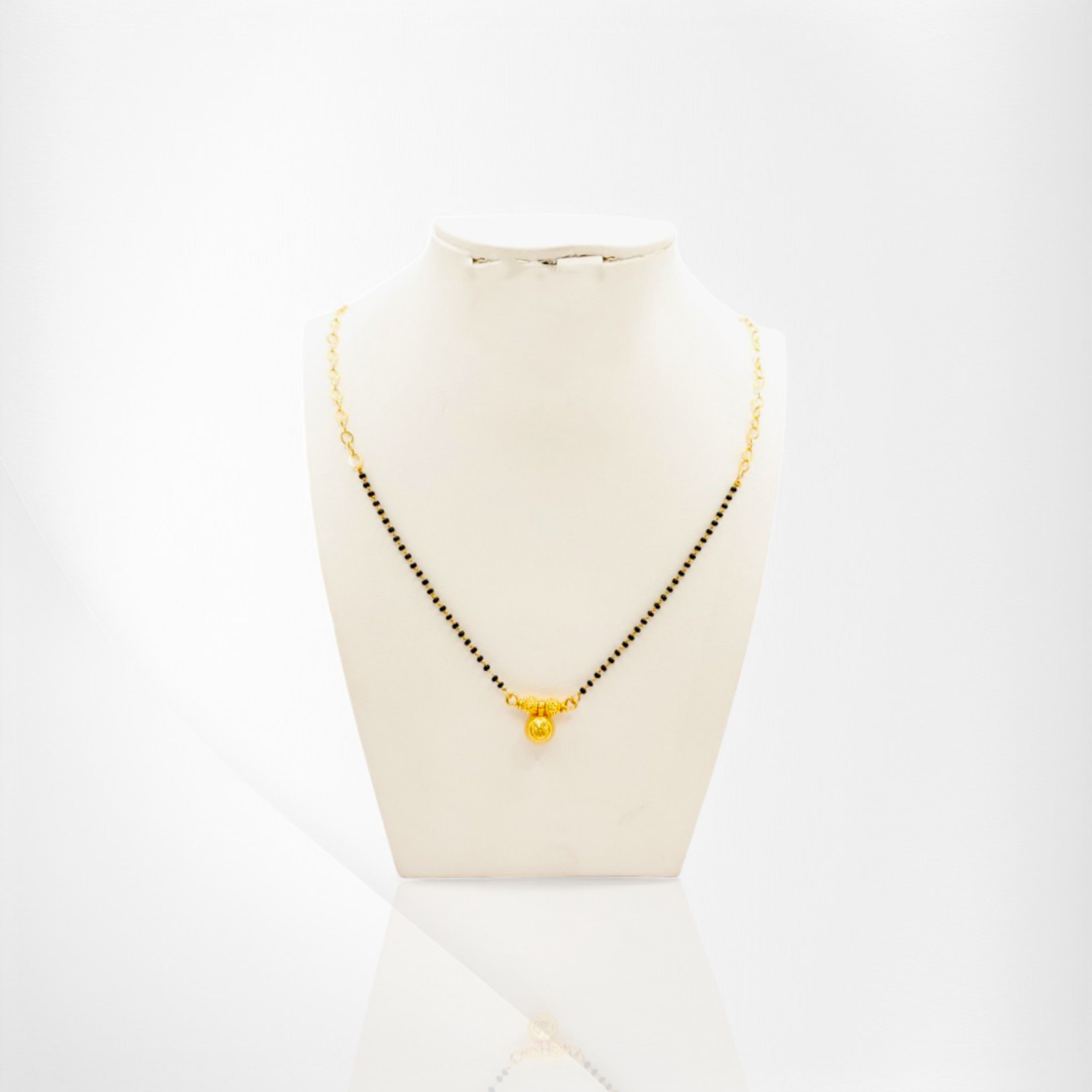 Contemporary Mangalsutra with Sleek Gold Pendant