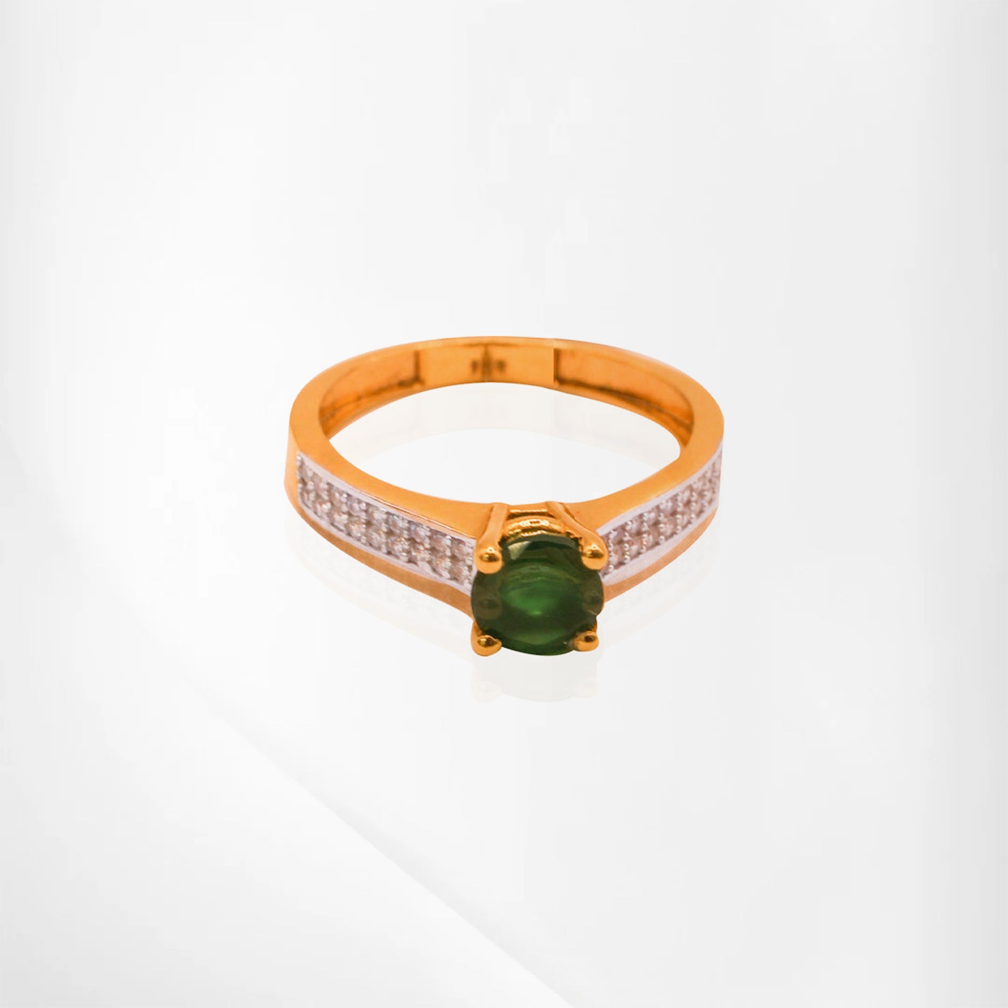 Verdant Luxe Emerald & Cubic Zirconia Gold Ring