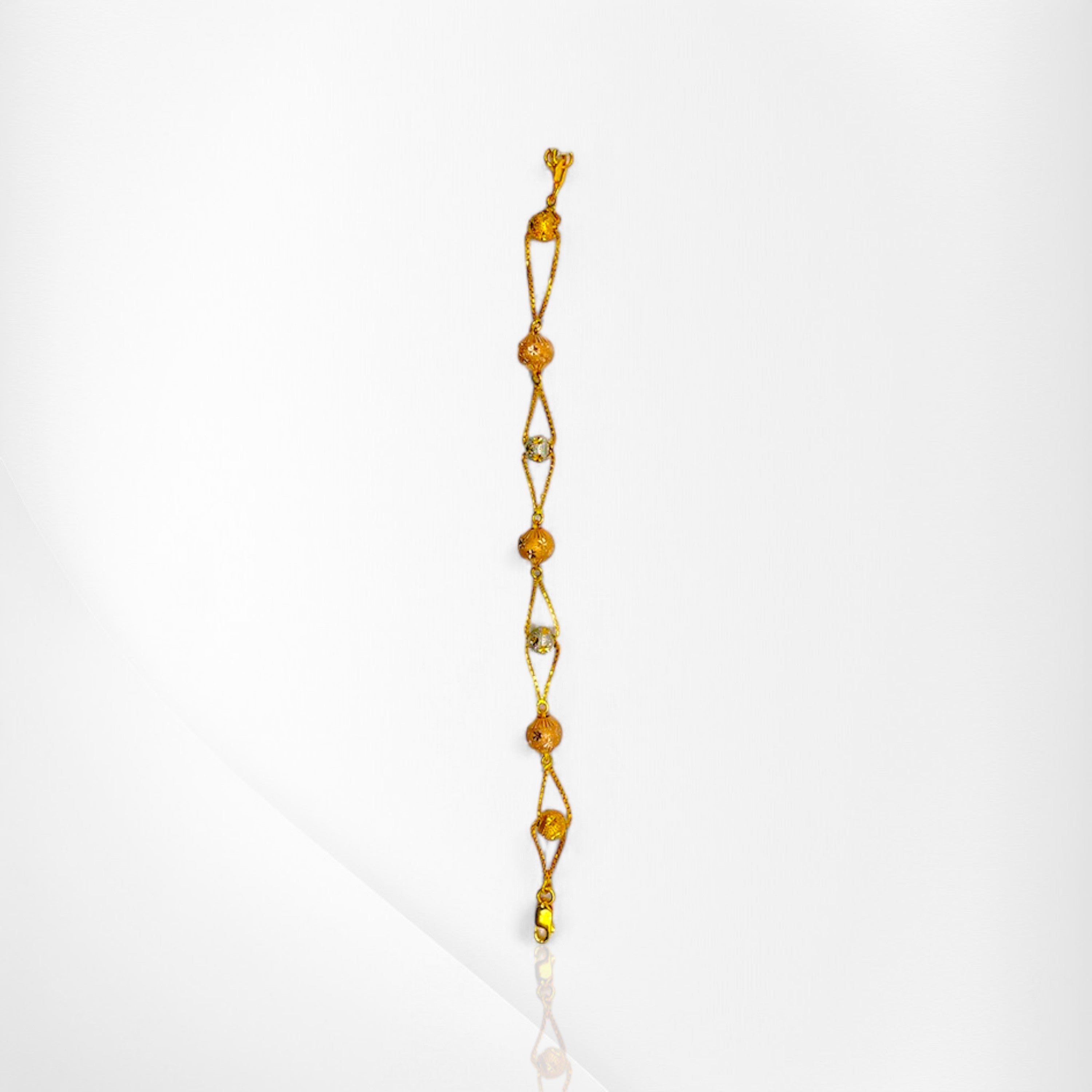 Rhodium Women's Bracelet with Multicolor Ball Accents