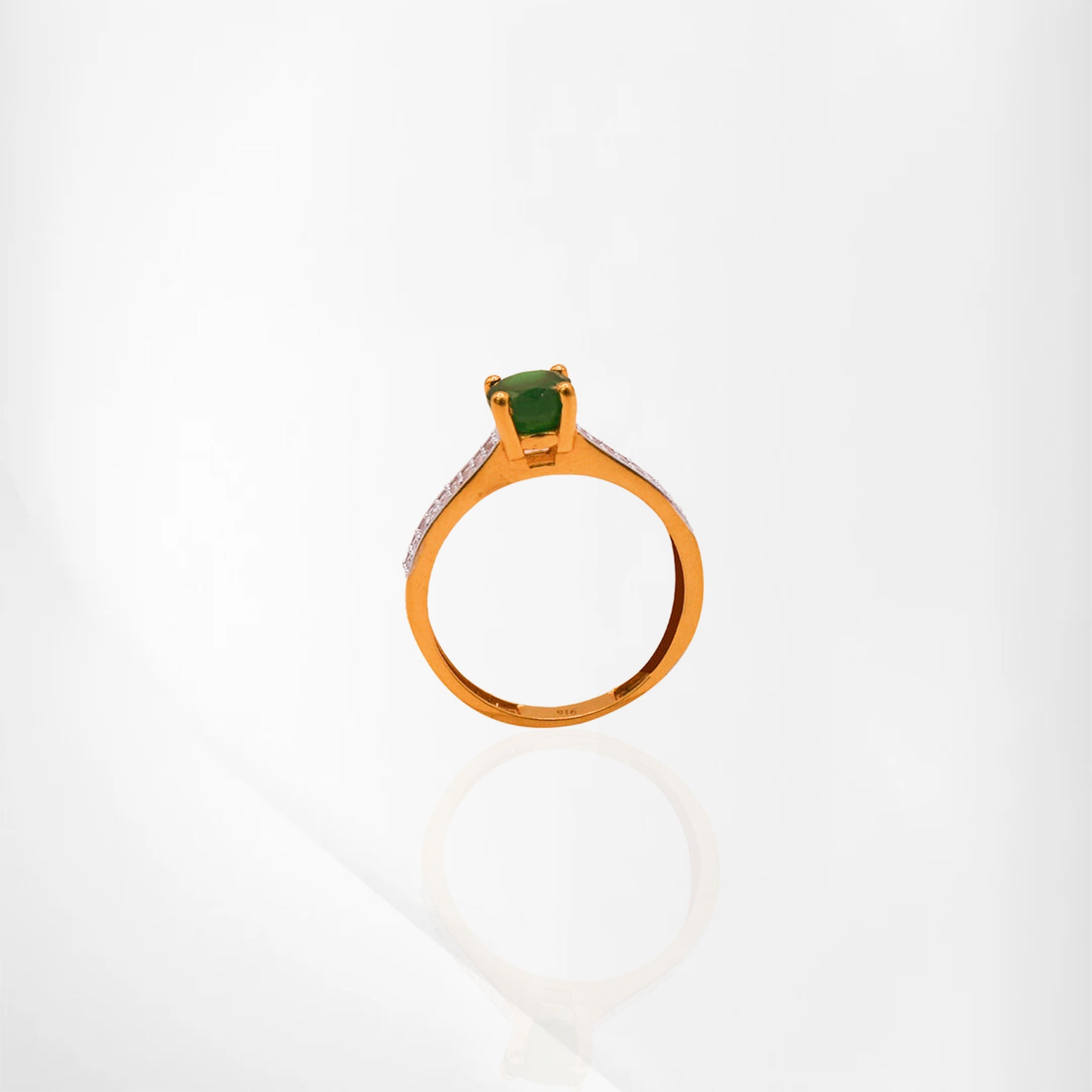 Verdant Luxe Emerald & Cubic Zirconia Gold Ring