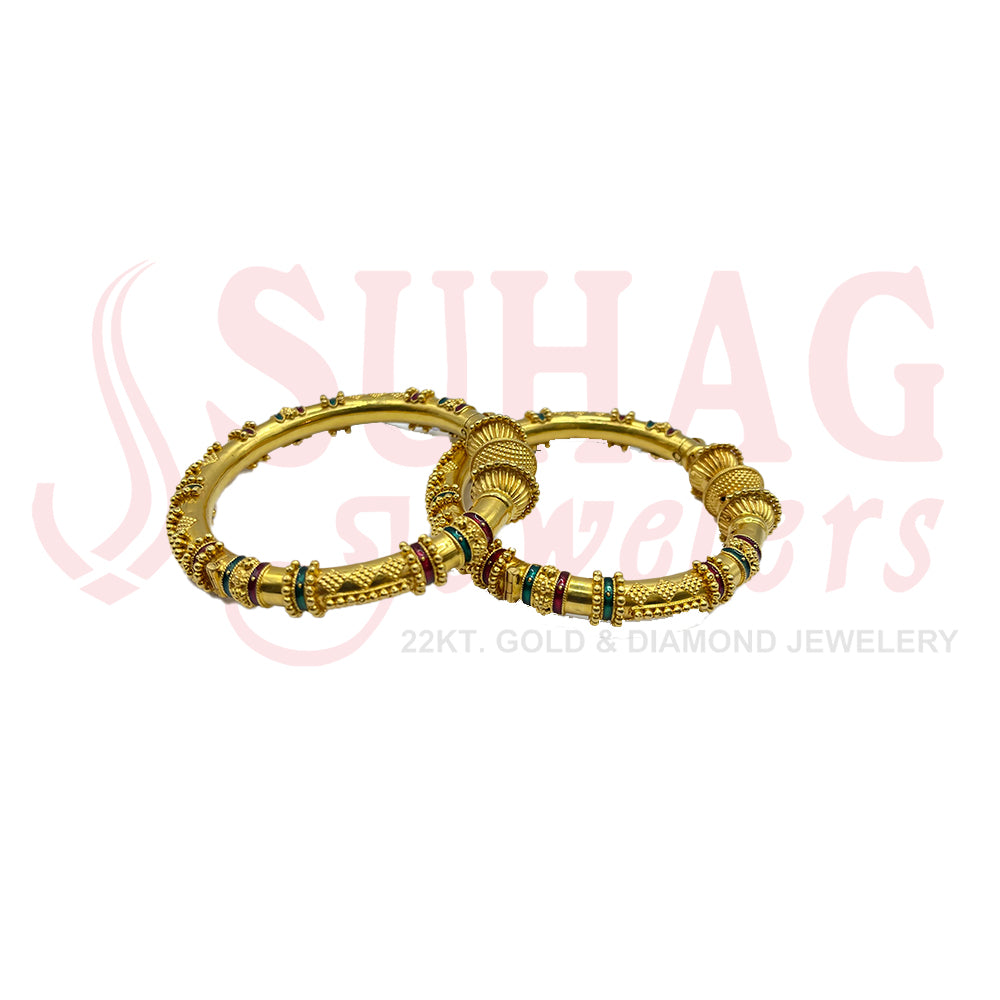 2PC Yellow Gold Bangles