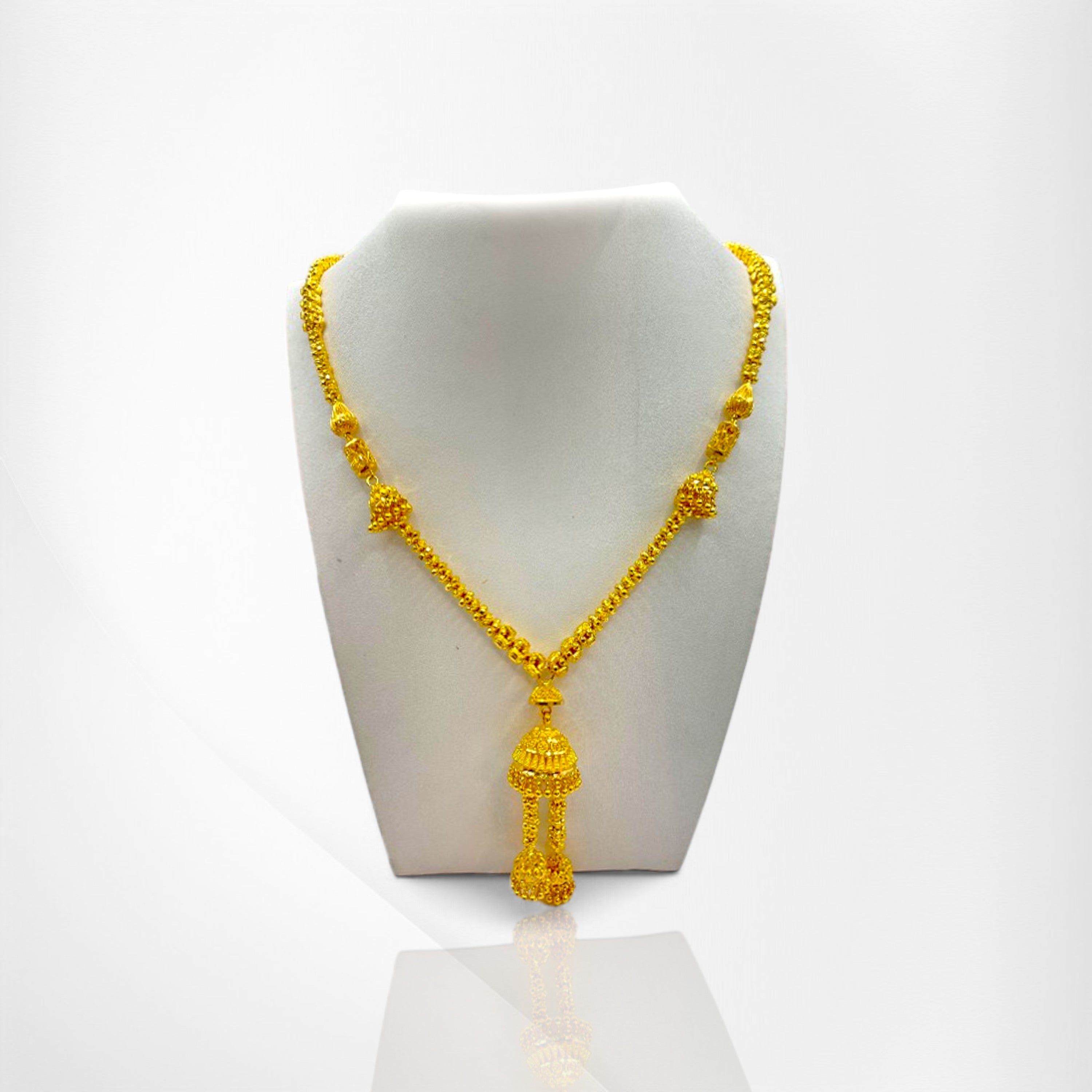 Jhumka-Style Gold Chain with Ornate Finish