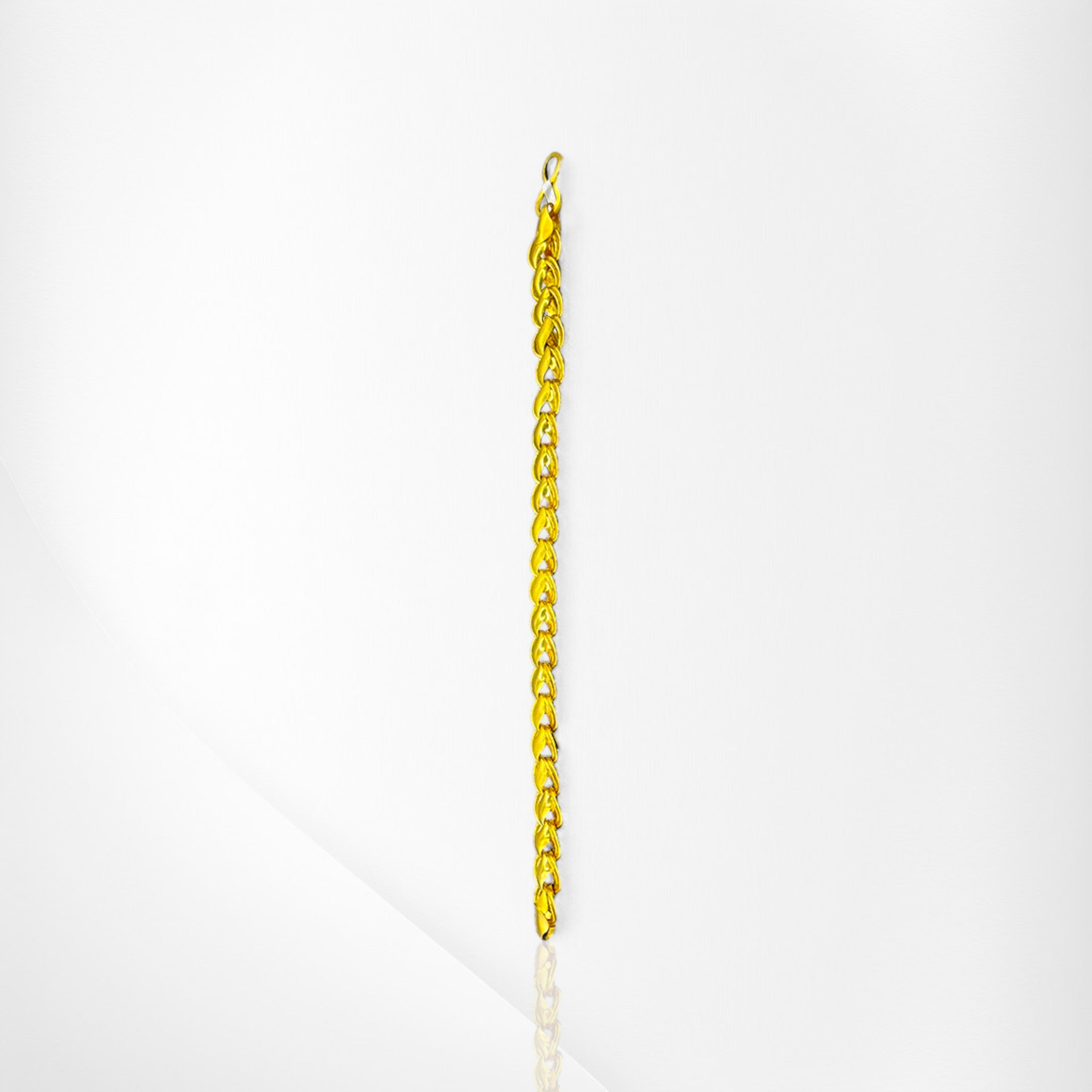 Gold Men's Bracelet with Interlinked Fancy Design