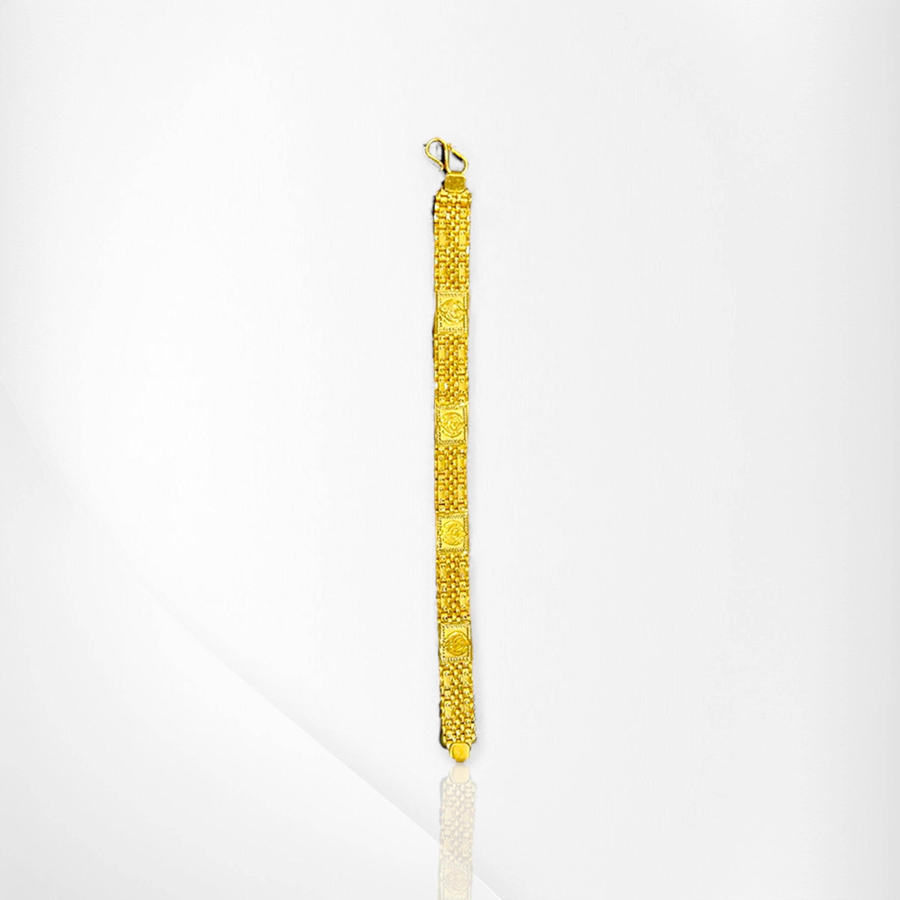 Handmade Gold Men's Bracelet with Khanda Symbol