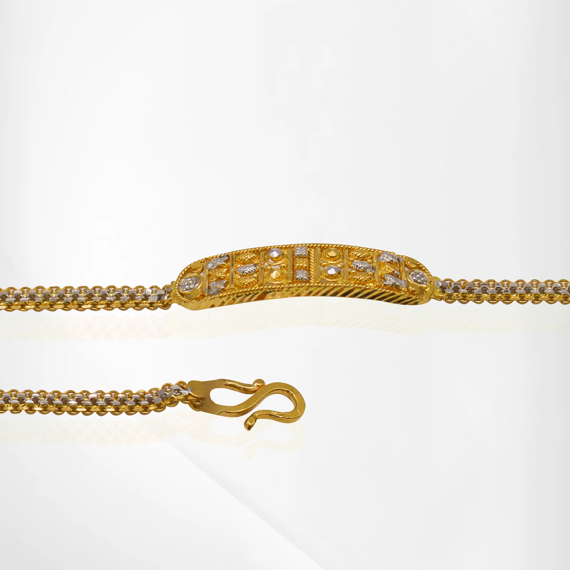 Kids Bracelet – Rhodium & Gold Dot Design for Traditional Elegance