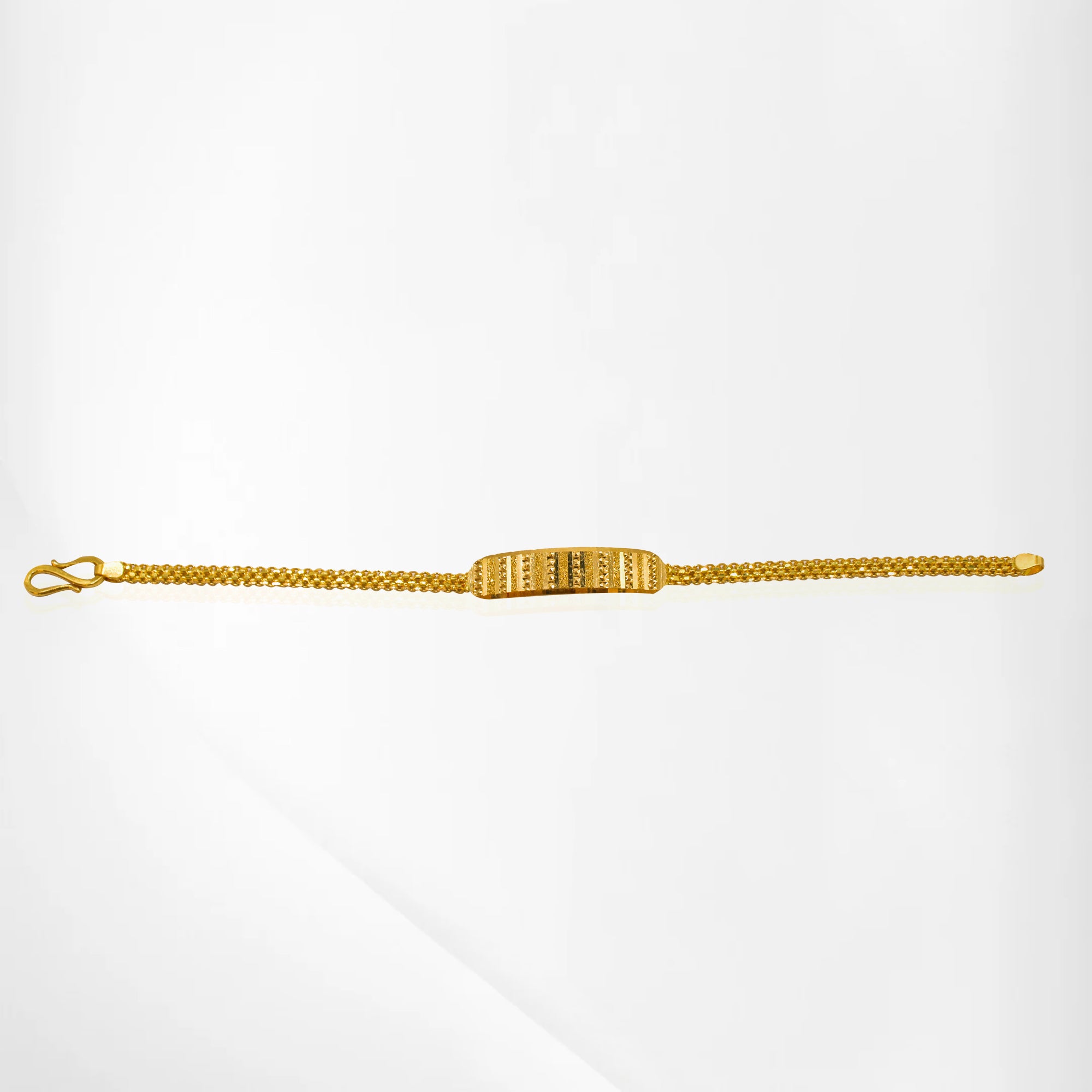 Kids Bracelet – Box Center Design with Dotted Detailing & Wide Chain