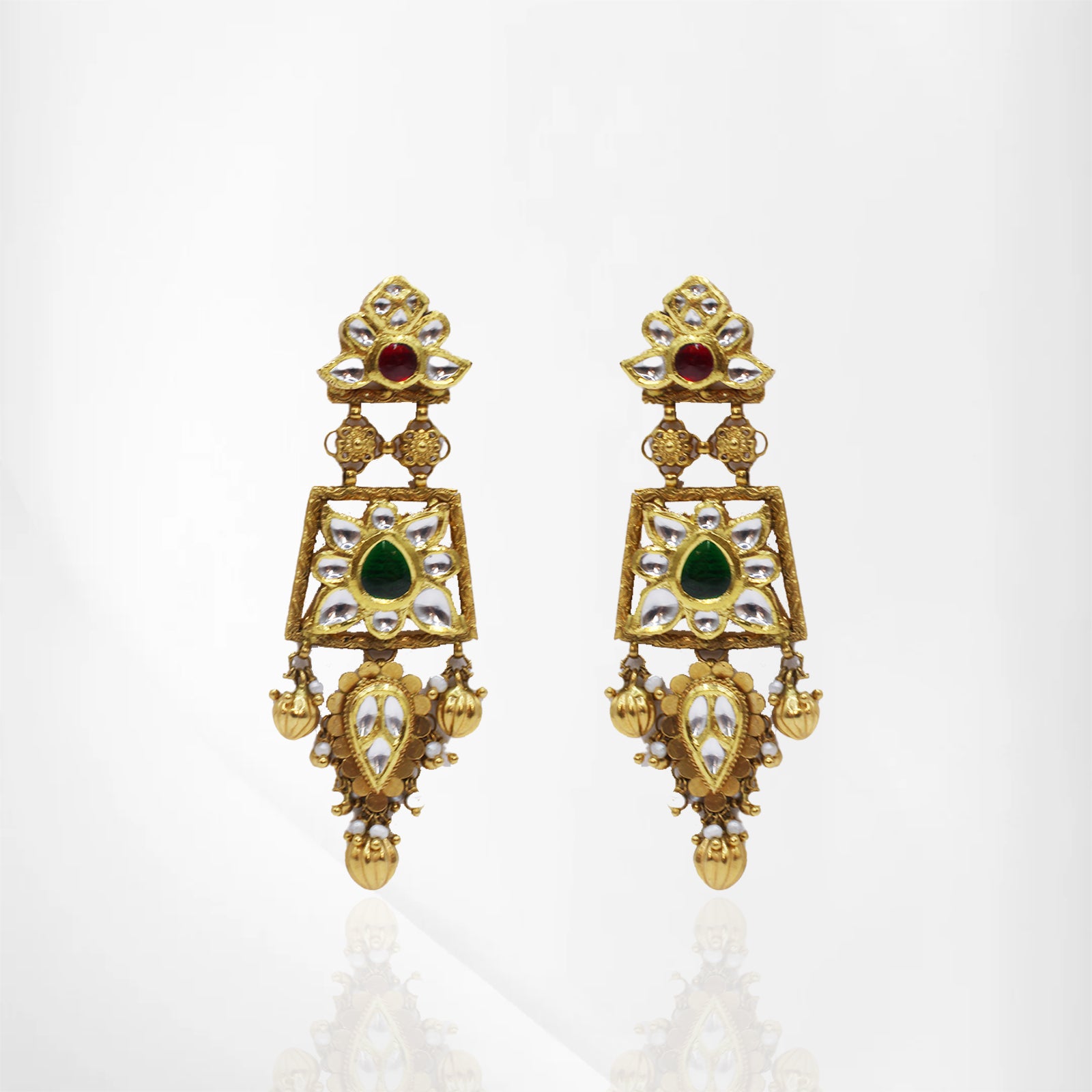 Opulent Bridal Choker Set with Kundan, Emerald, Ruby & Gold Accents