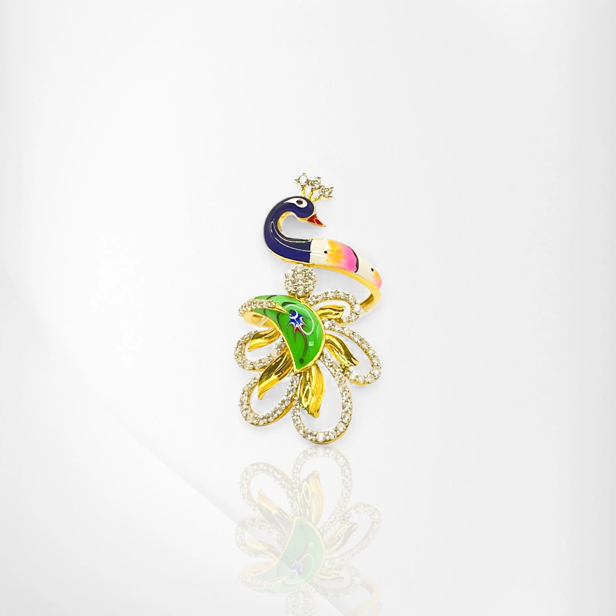 Enchanted Peacock Gemstone Ring