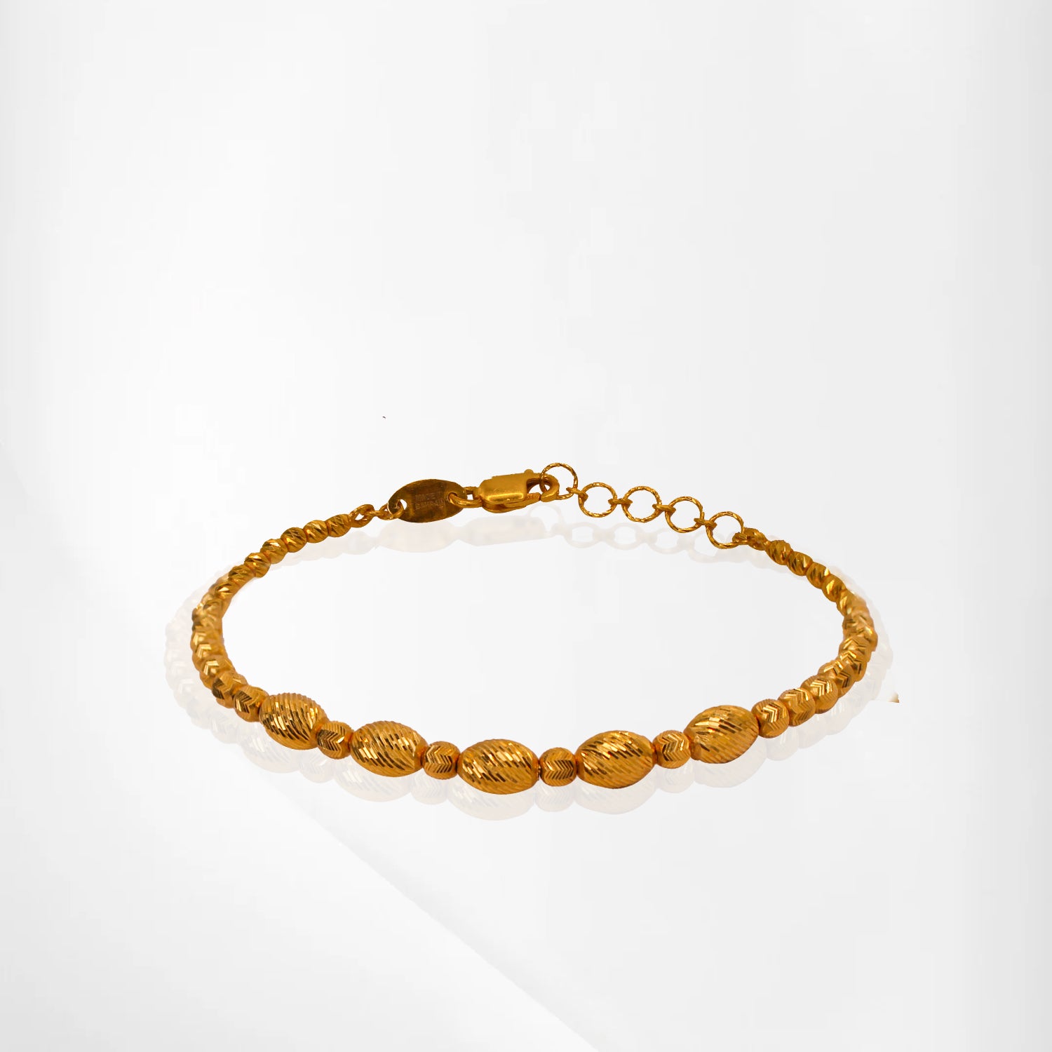 Golden Beads Locking Bangle Bracelet
