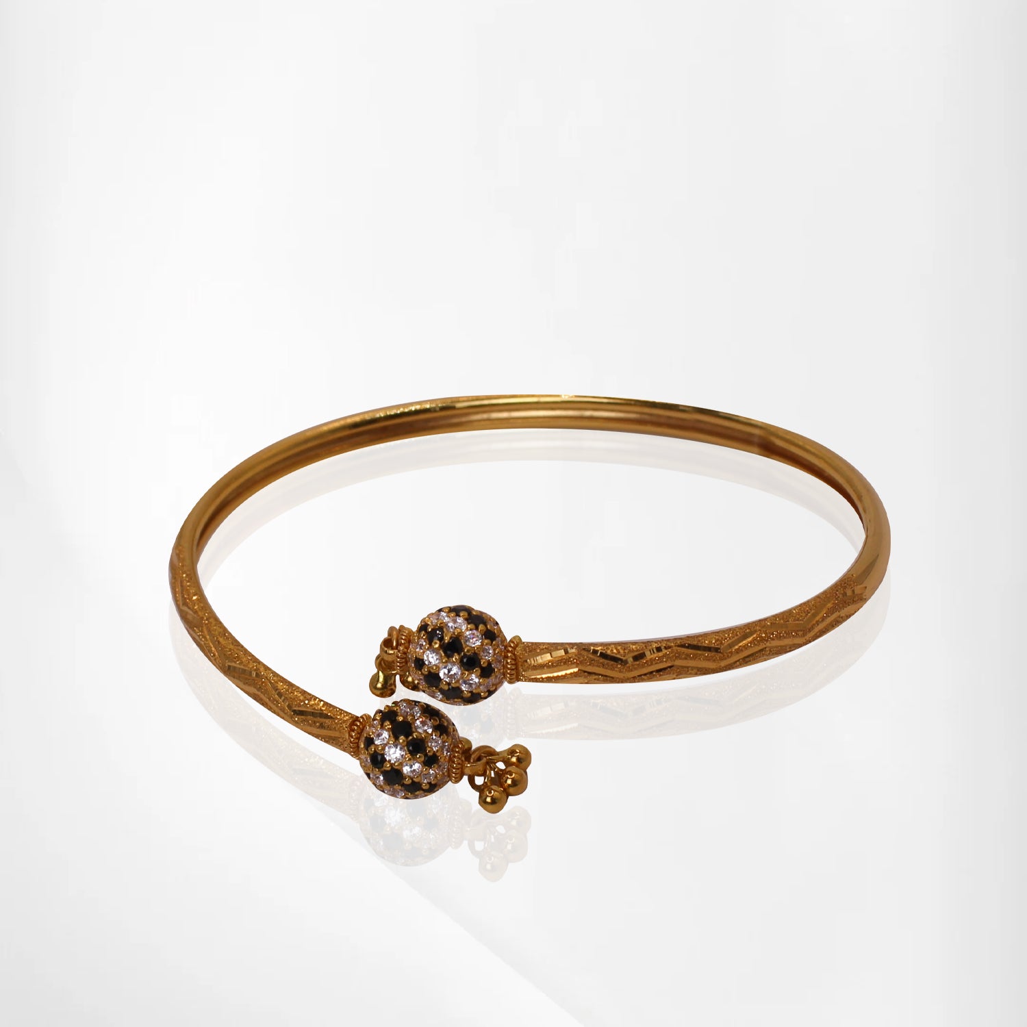 Black & White Sparkle Bangle Bracelet