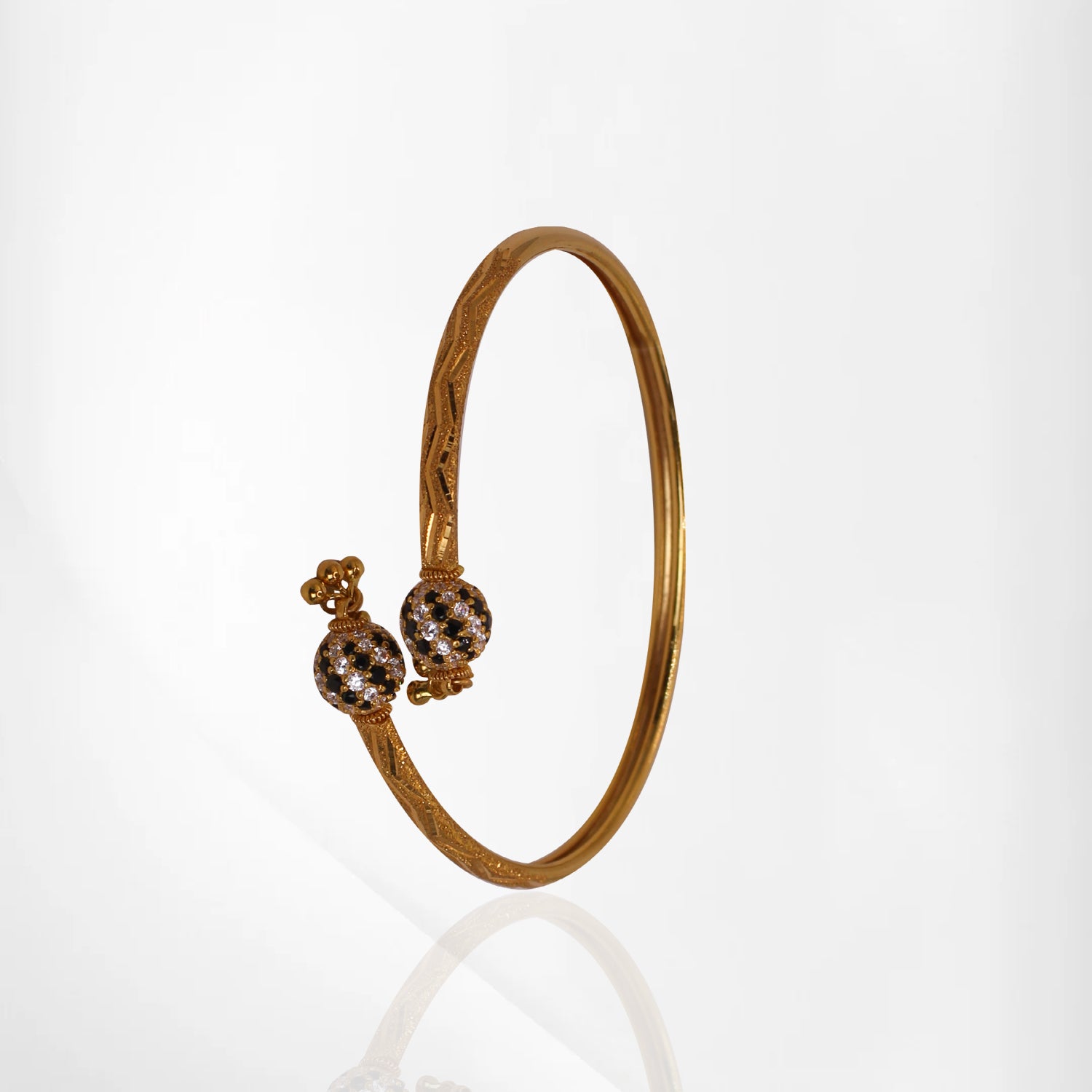 Black & White Sparkle Bangle Bracelet