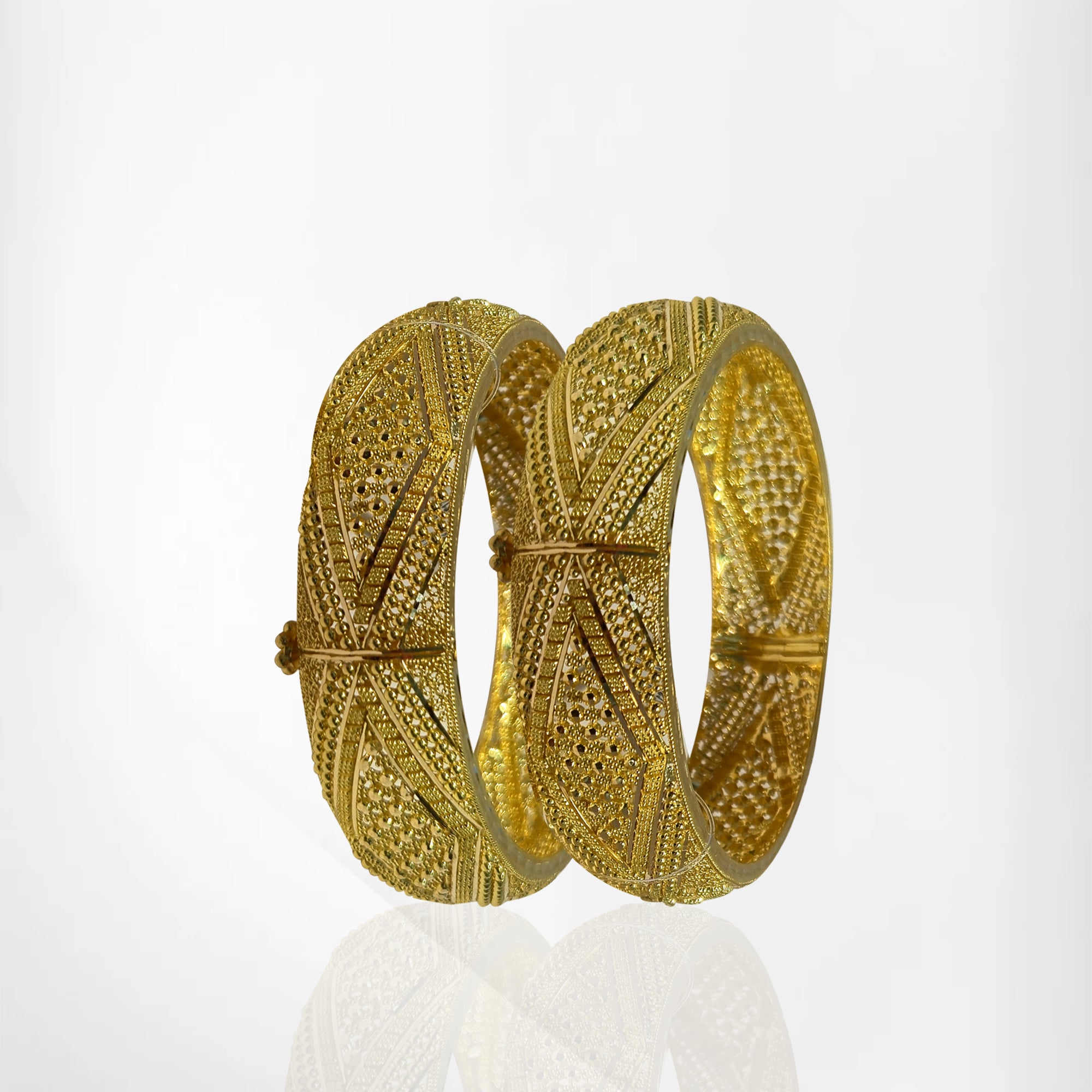 2-Piece 22K Gold Bangles with Sleek Elegant Design