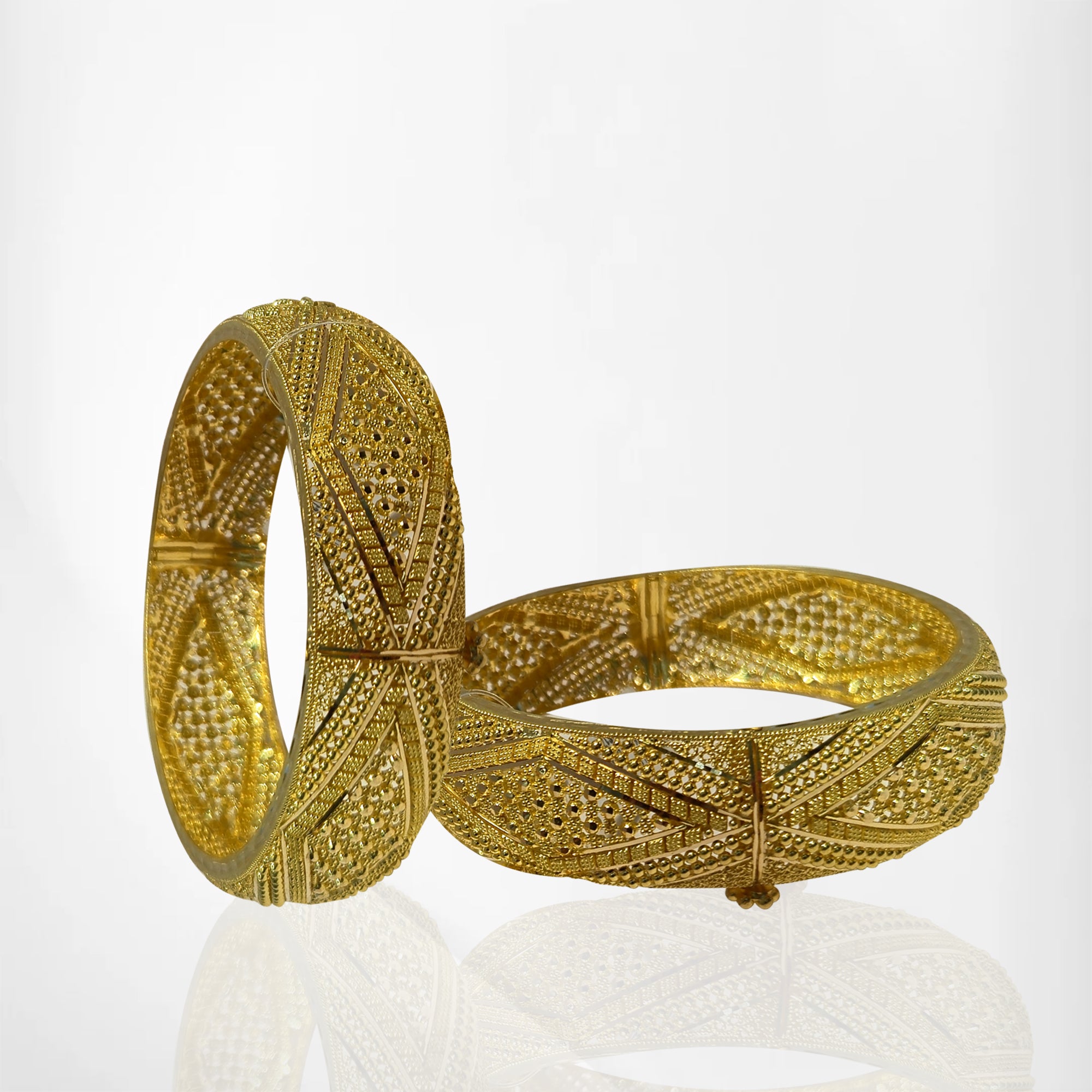 2-Piece 22K Gold Bangles with Sleek Elegant Design