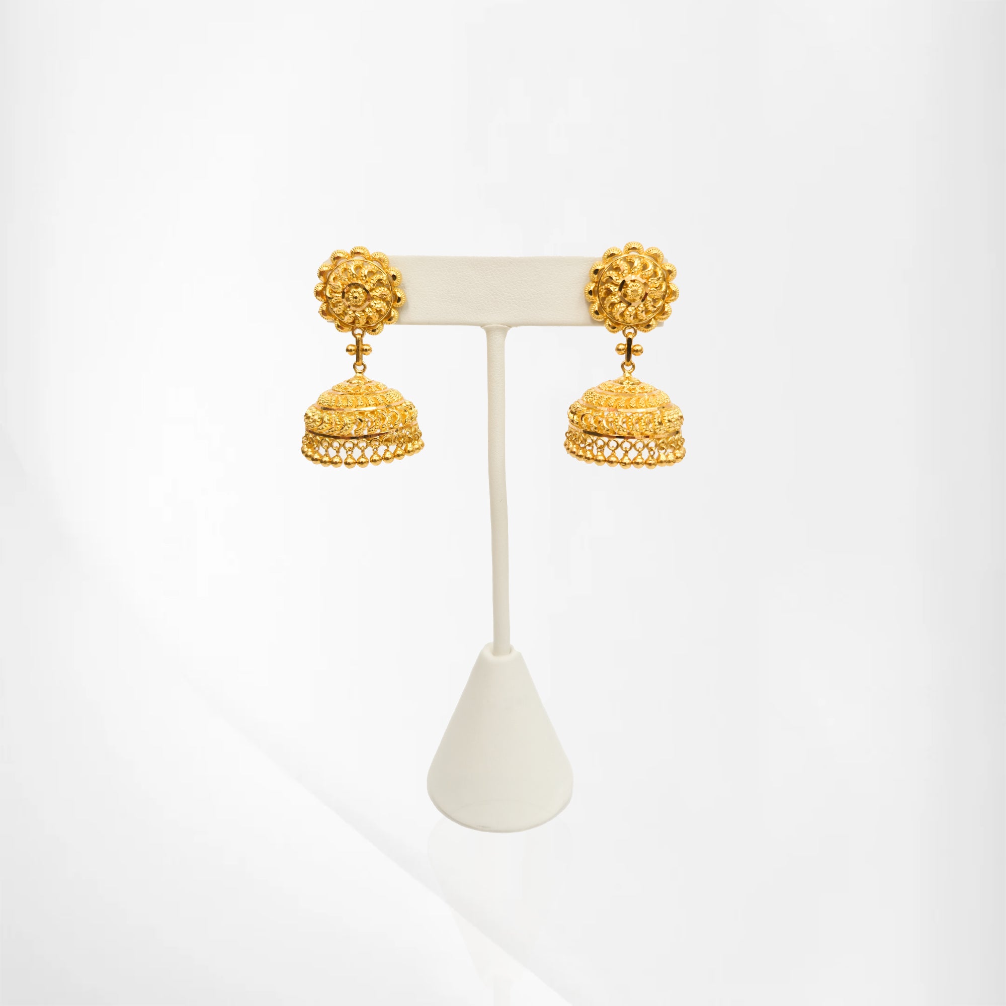 Yellow Gold Patti Choker Necklace with Jumkha Earrings