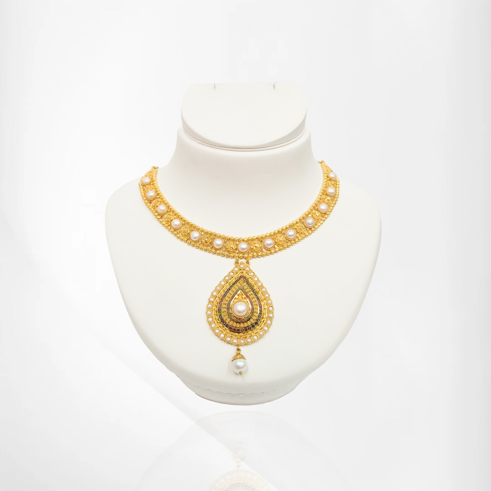 Pearl Descending Gold Set