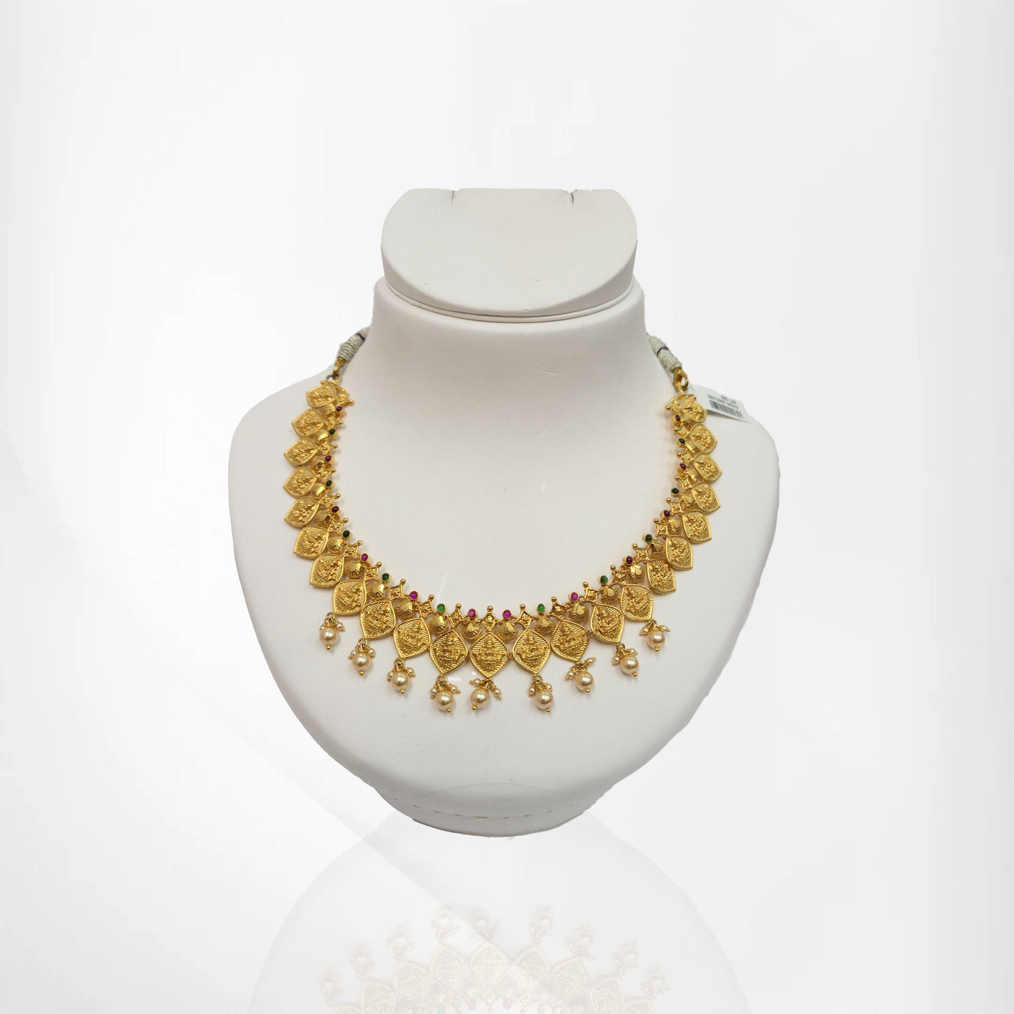 Lakshmi Pearl Ruby Emerald Gold Set