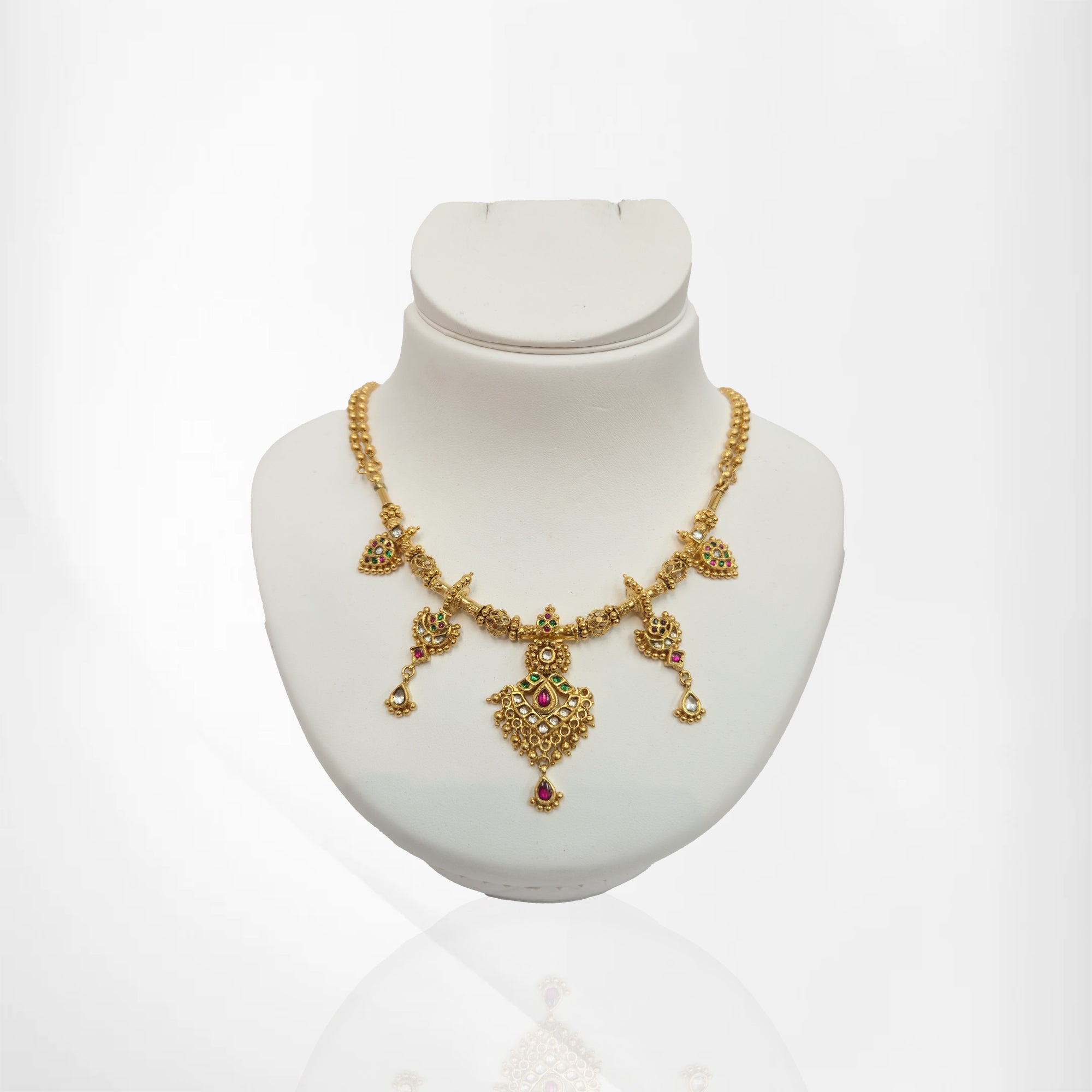 Royal Jadau Drop Charm Gold Set