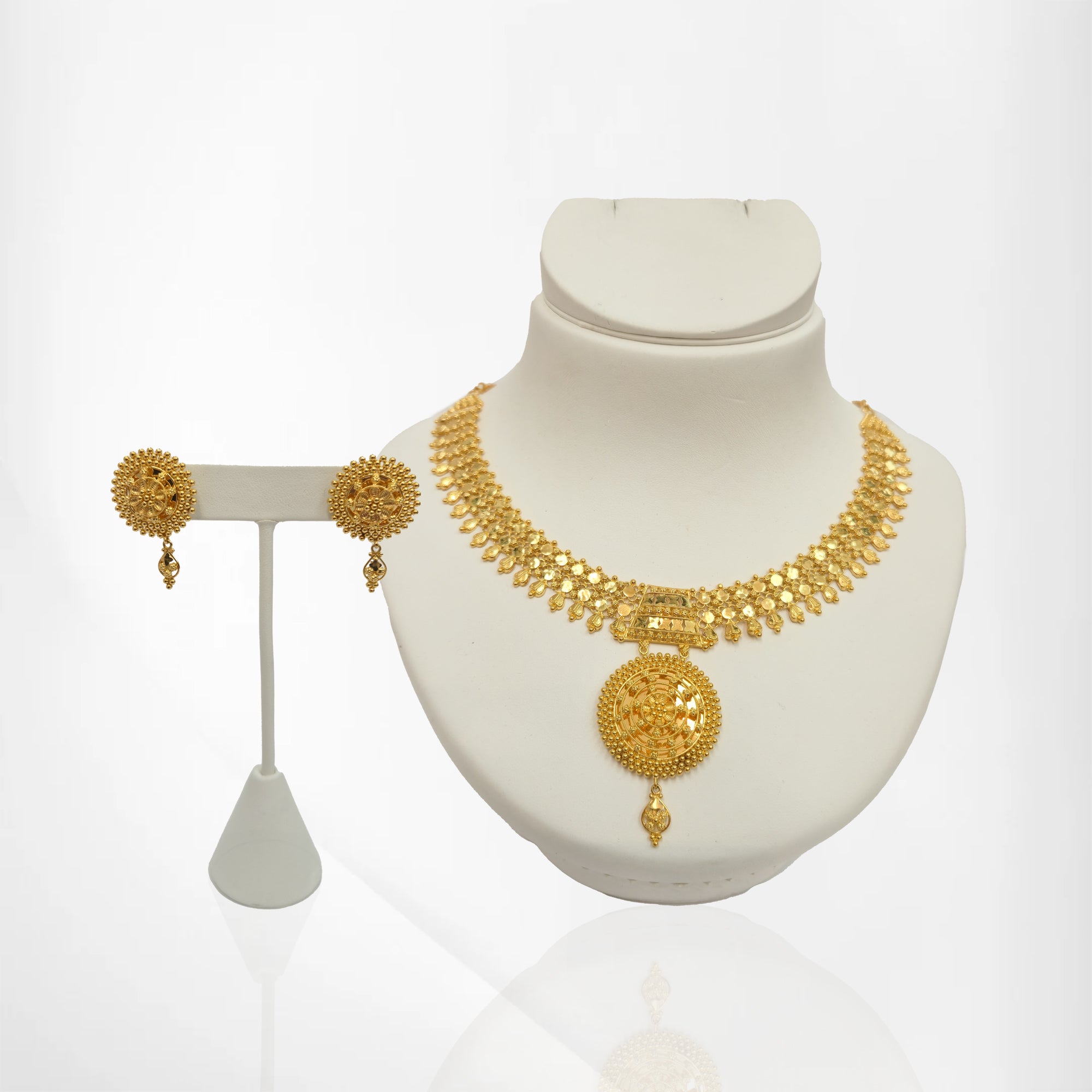 Chandan Har Inspired 22K Yellow Gold Necklace Set