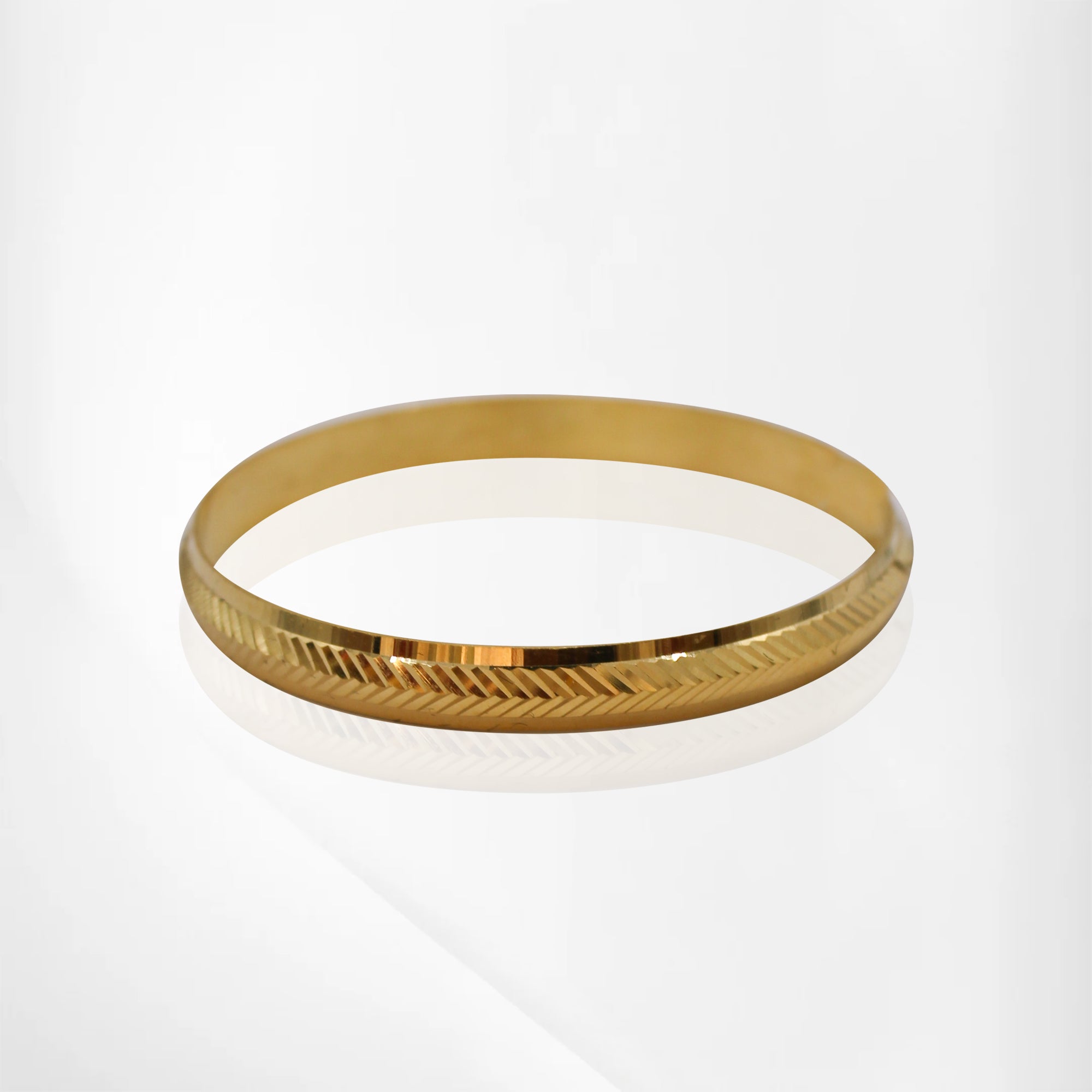 Sophisticated Polished Gold Lined Finish for Stylish Baby Kada