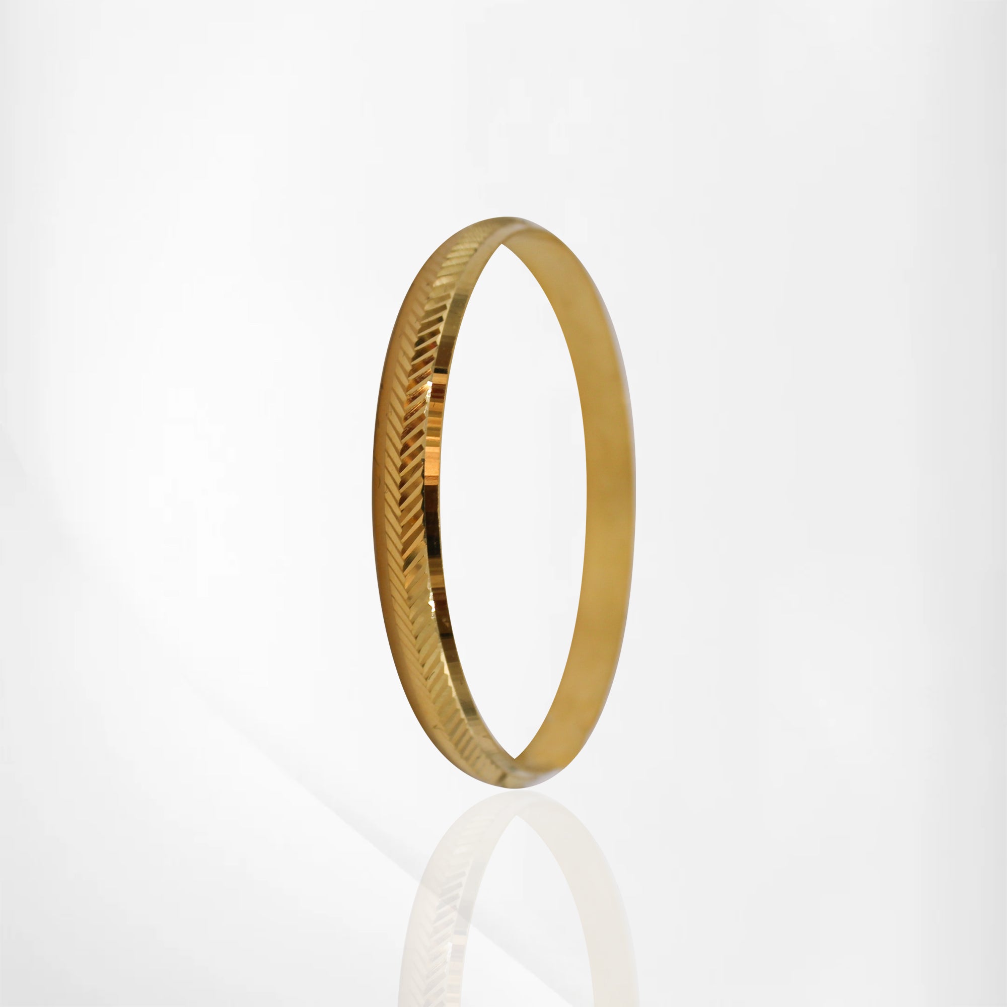 Sophisticated Polished Gold Lined Finish for Stylish Baby Kada