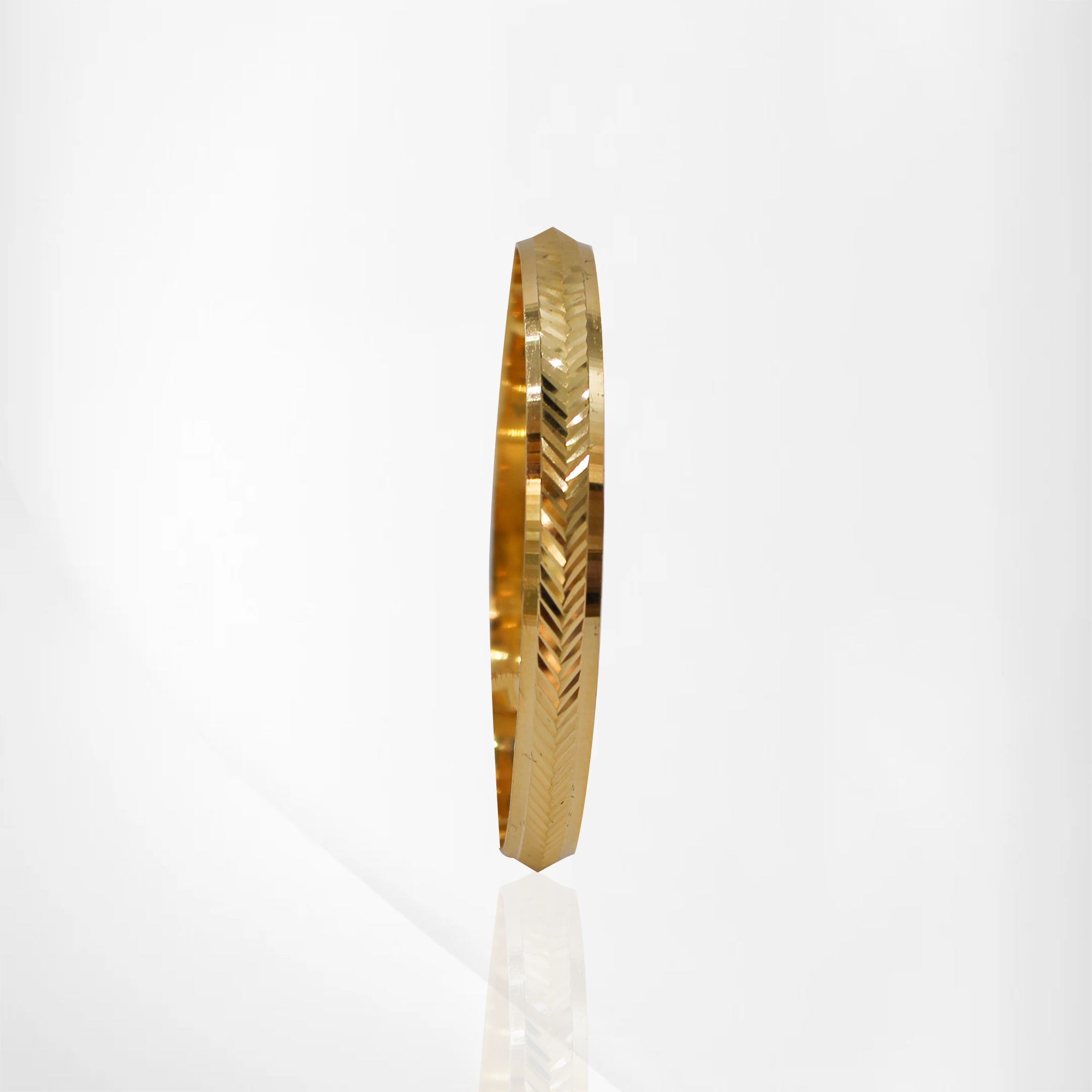 Sophisticated Polished Gold Lined Finish for Stylish Baby Kada