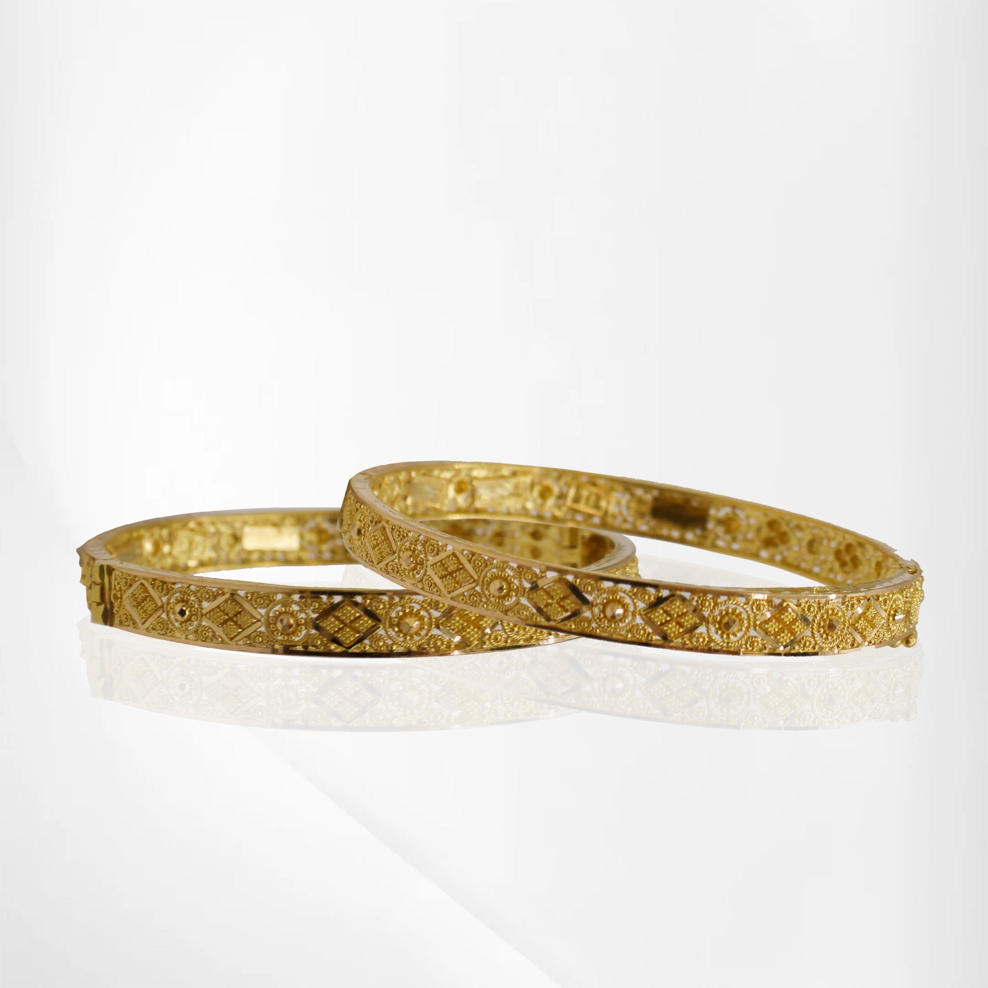 Flower Design Baby Bangles – Traditional Dot Detailing with Screw Lock Finish