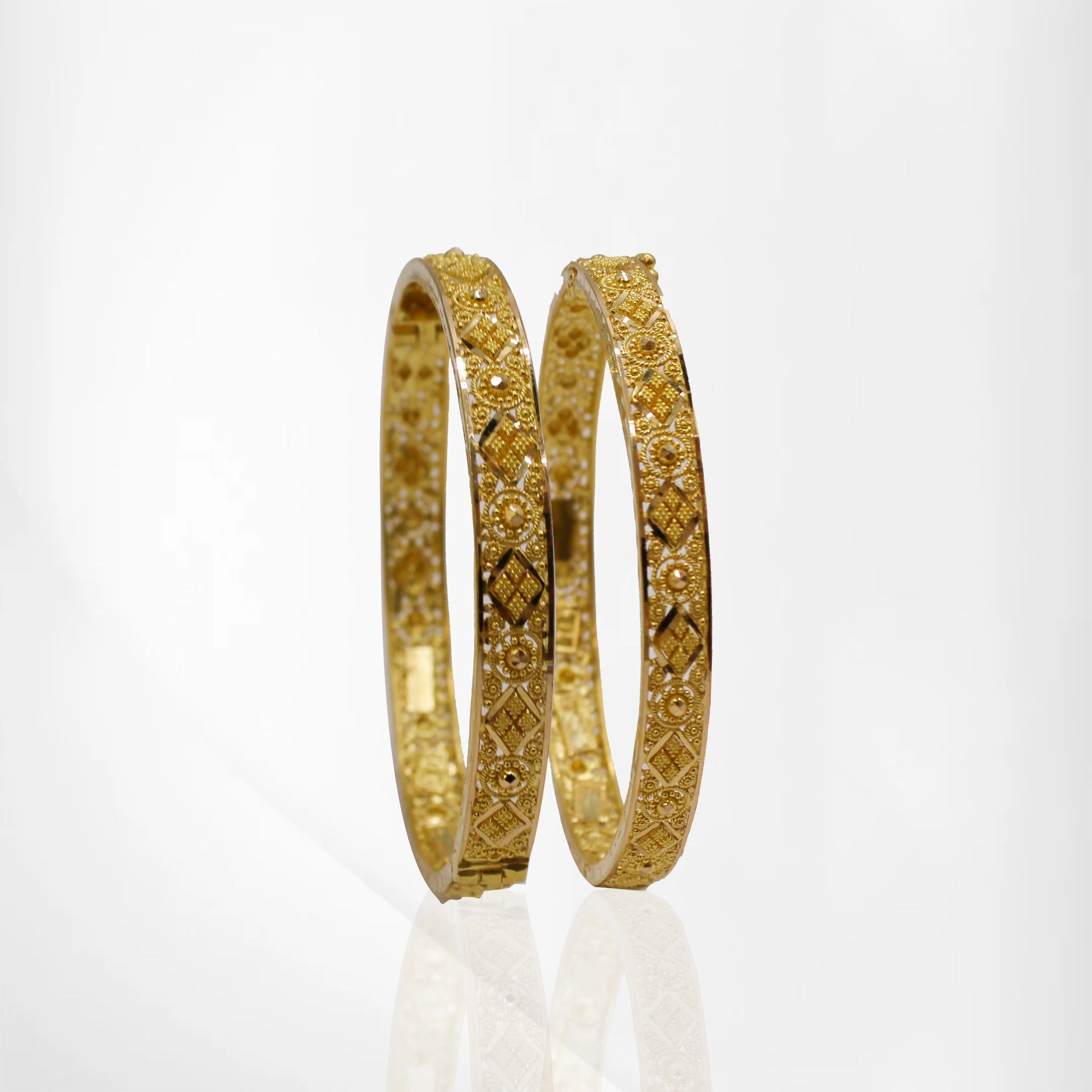 Flower Design Baby Bangles – Traditional Dot Detailing with Screw Lock Finish