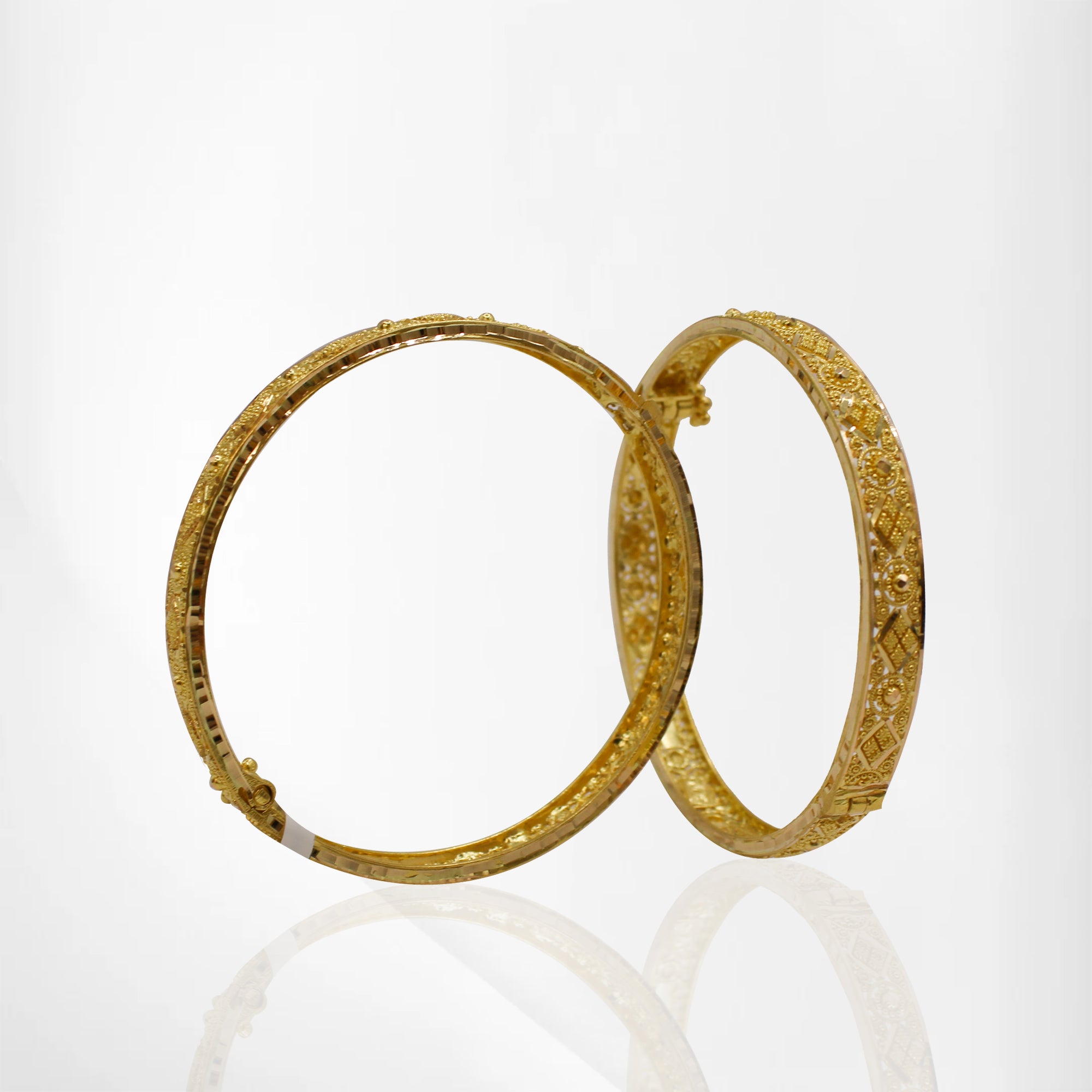 Flower Design Baby Bangles – Traditional Dot Detailing with Screw Lock Finish