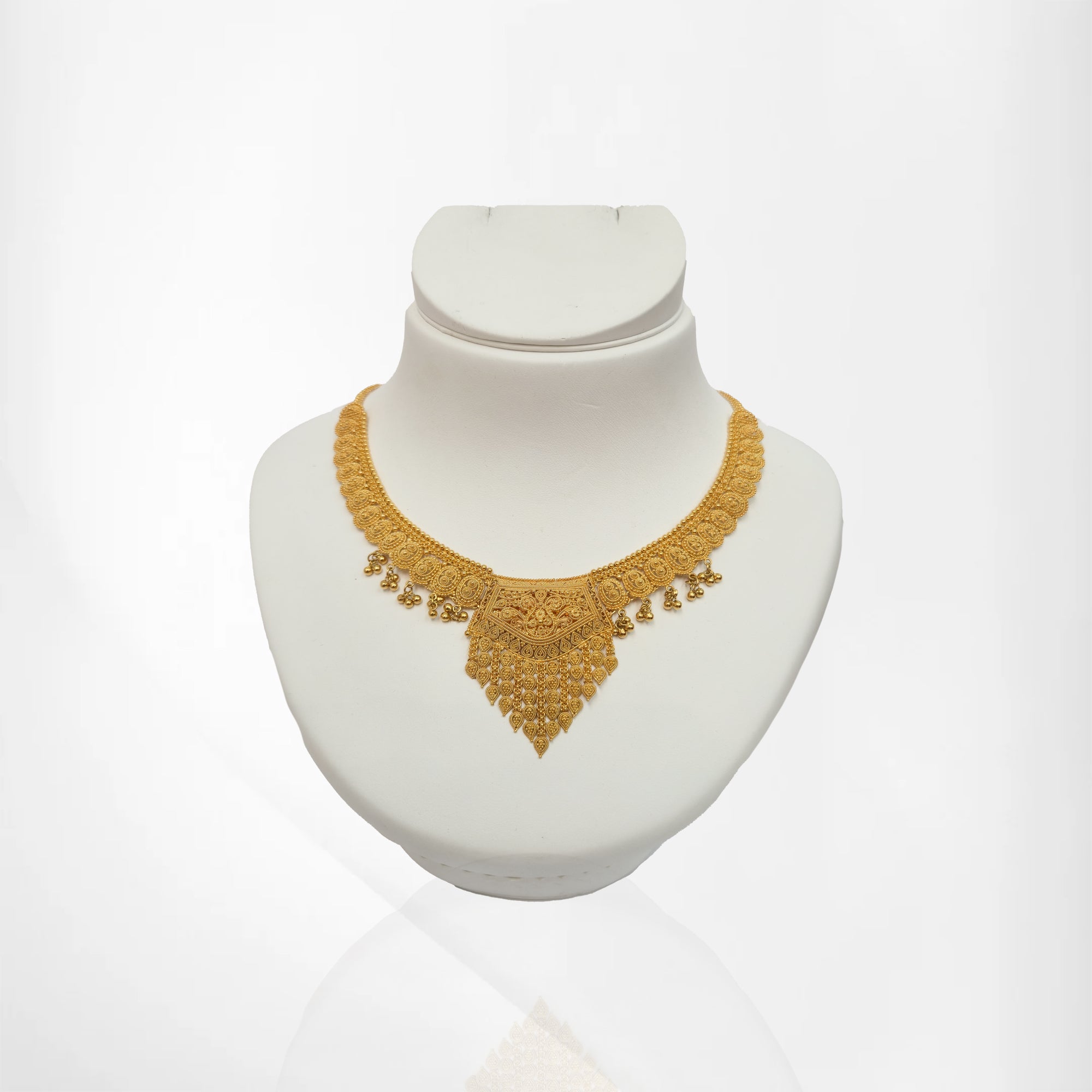 Timeless Matte 22K Gold Necklace & Earrings Set
