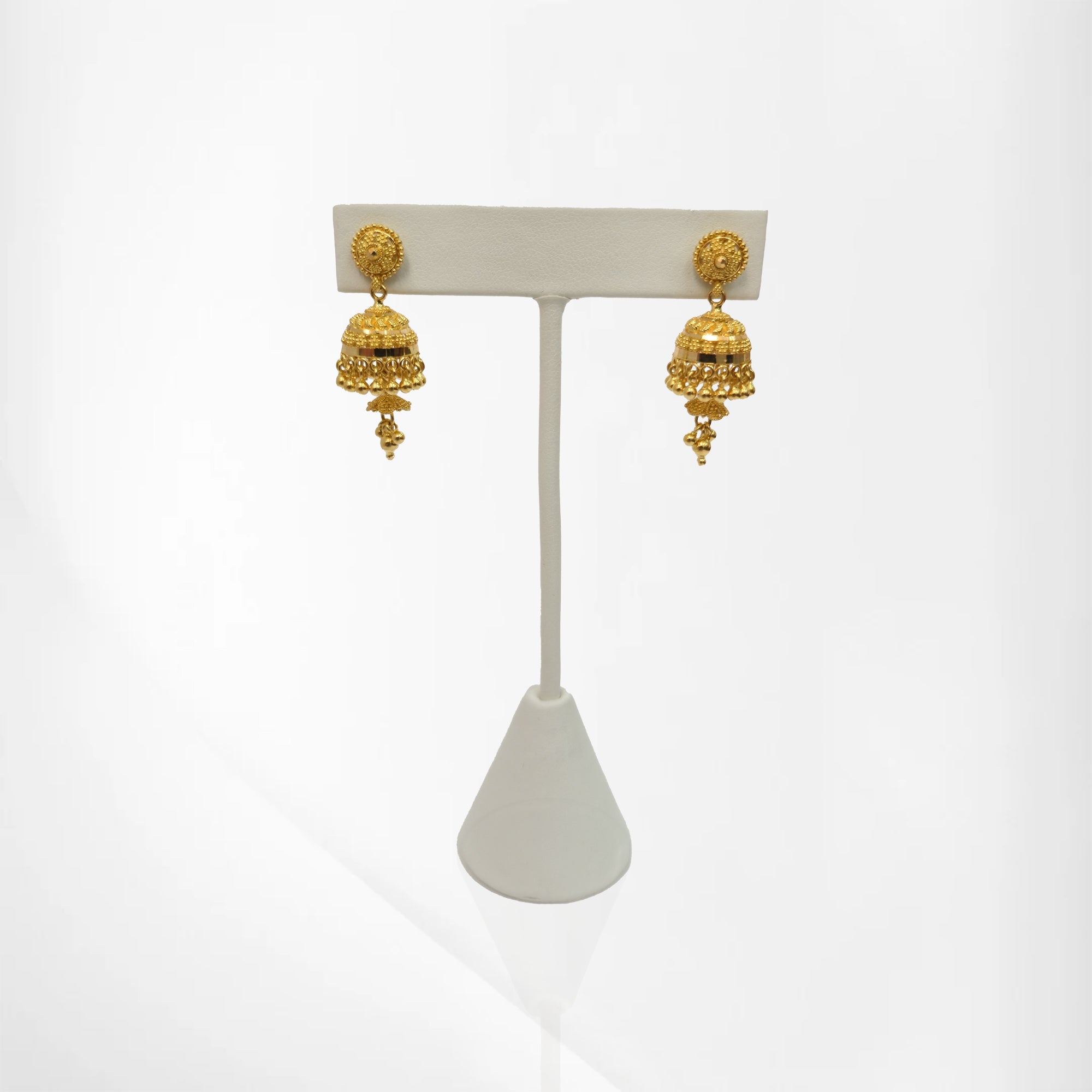 Elegant Ghungroo & Mini Jumka 22K Gold Necklace Set