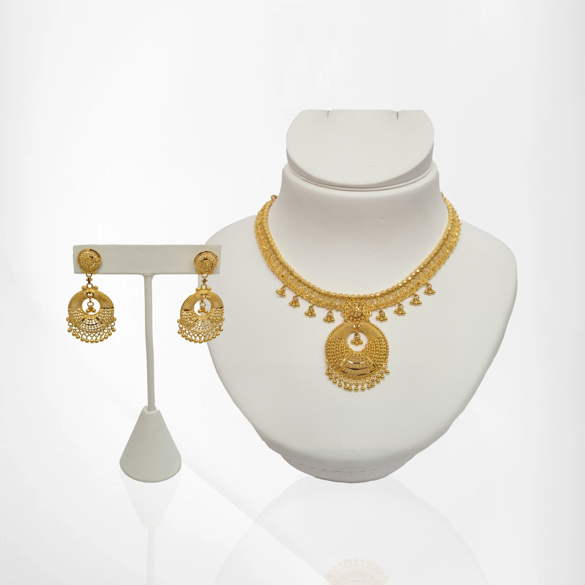 Traditional Chand Bali Gold Set with Chand Earrings