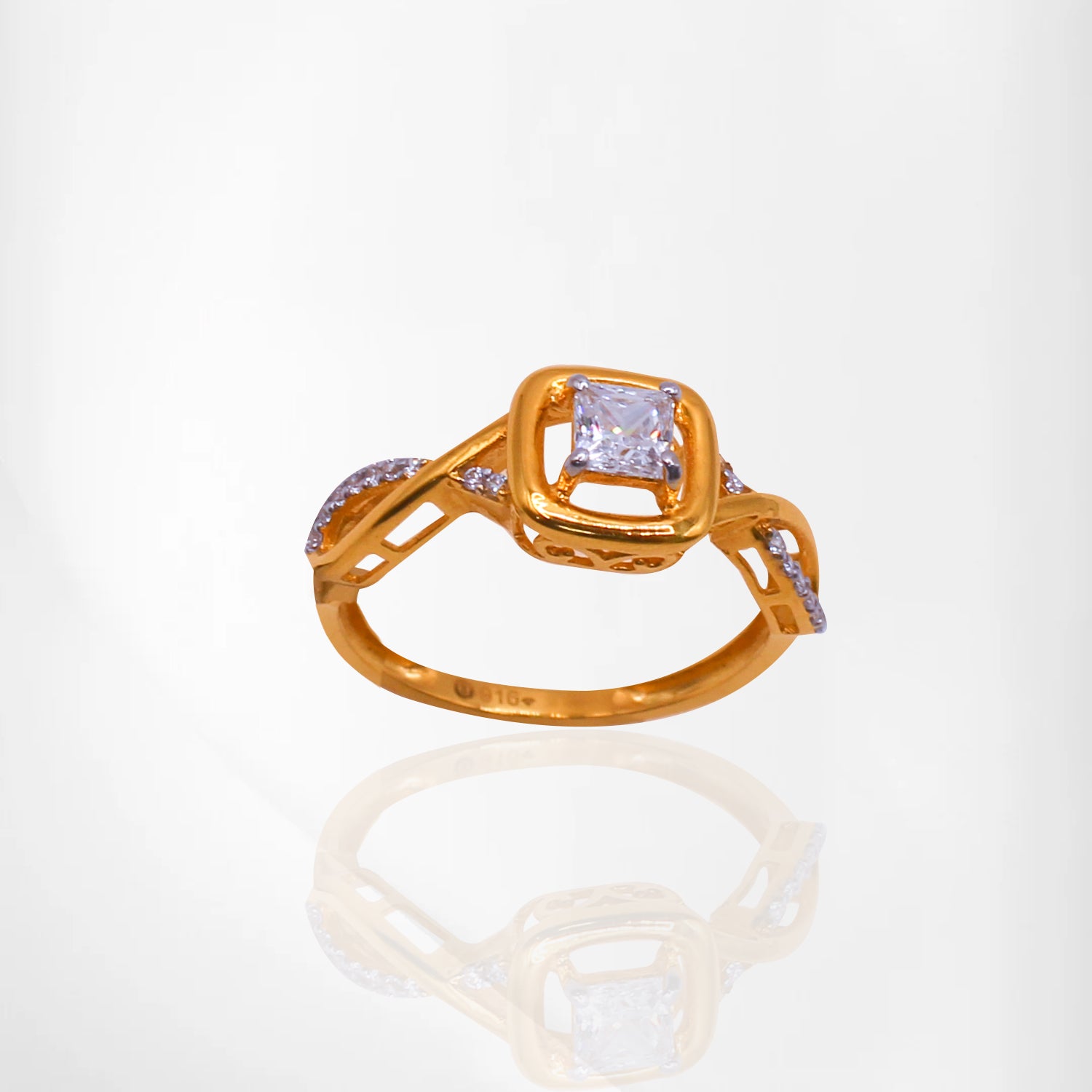 Modern Elegance CZ Gold Ring