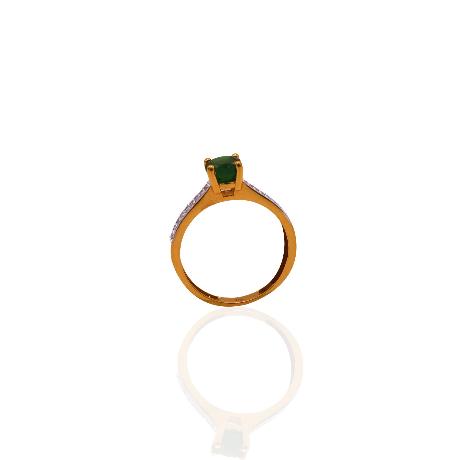Verdant Luxe Emerald & Cubic Zirconia Gold Ring