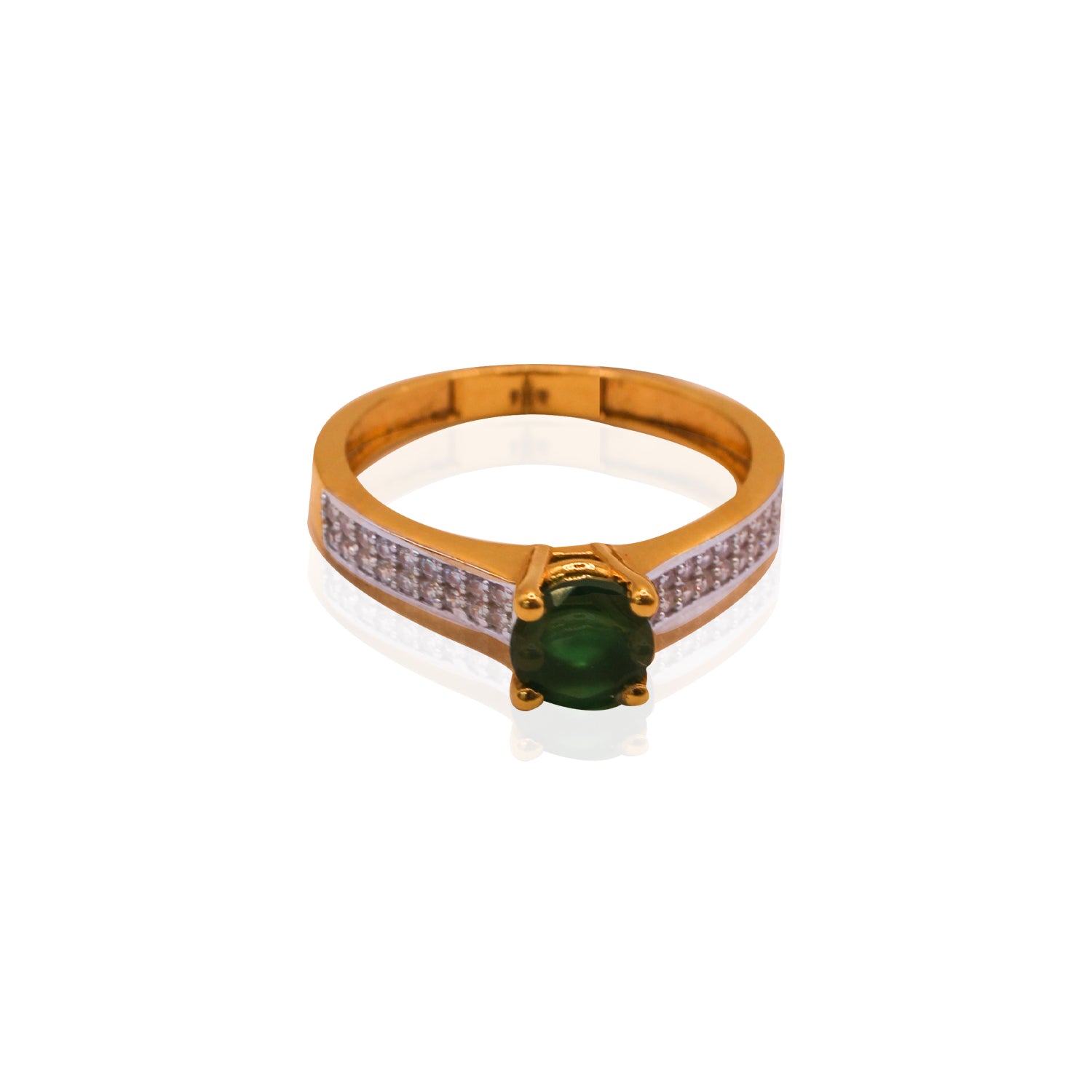 Verdant Luxe Emerald & Cubic Zirconia Gold Ring
