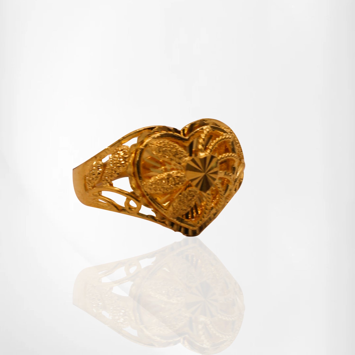 Heart’s Embrace Gold Ring