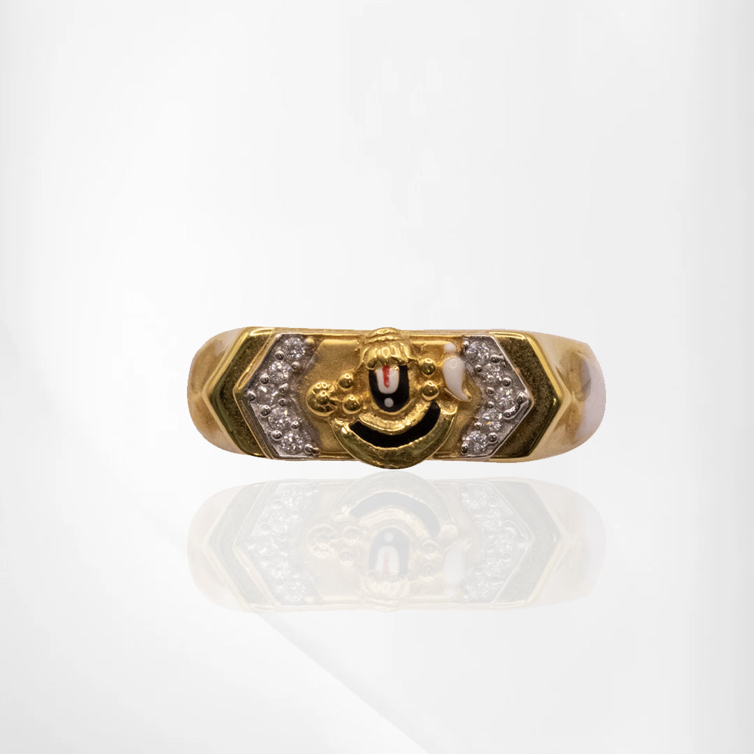Divine Grace: Lord Balaji Ring with White Stones