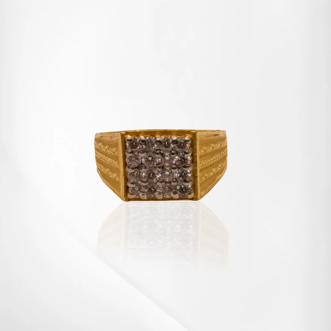 Luxury Defined: Men's Gold Ring with CZ Accents