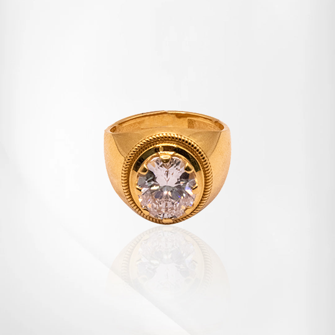 Radiant Impact: Statement CZ Gold Ring