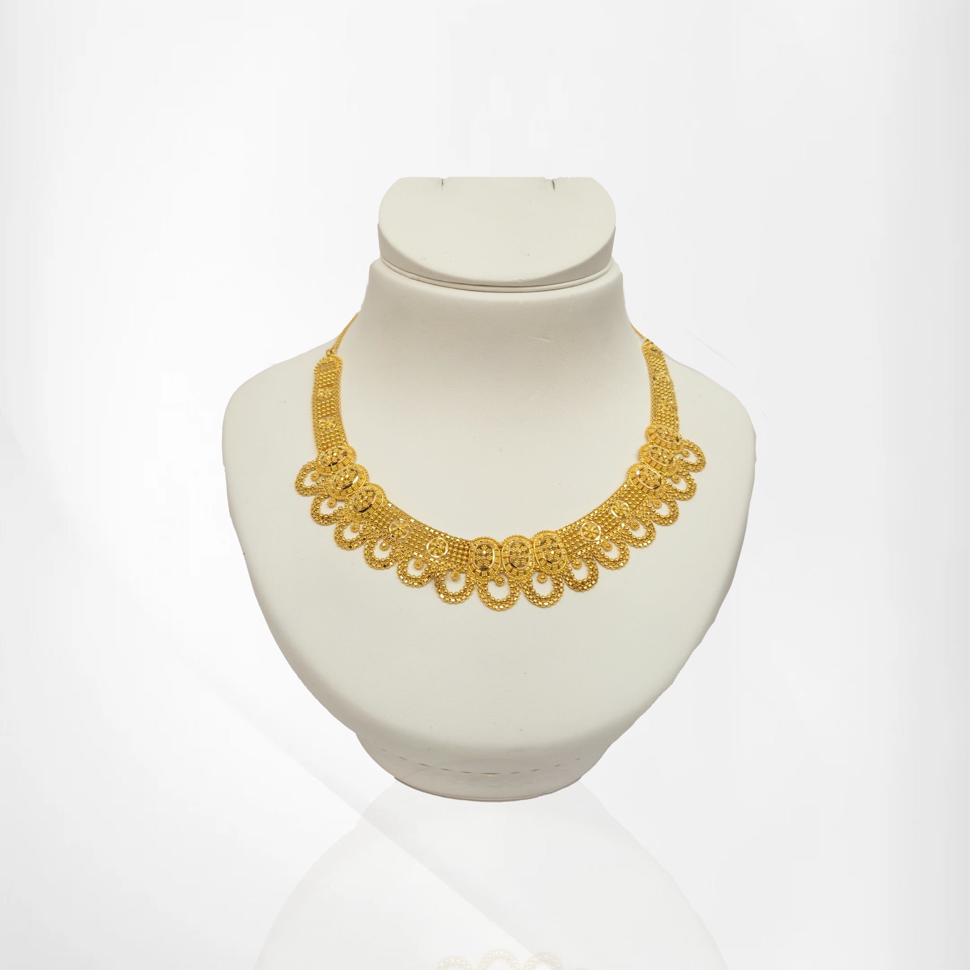 Classic 22K Gold Set with Petite Jhumka Earrings