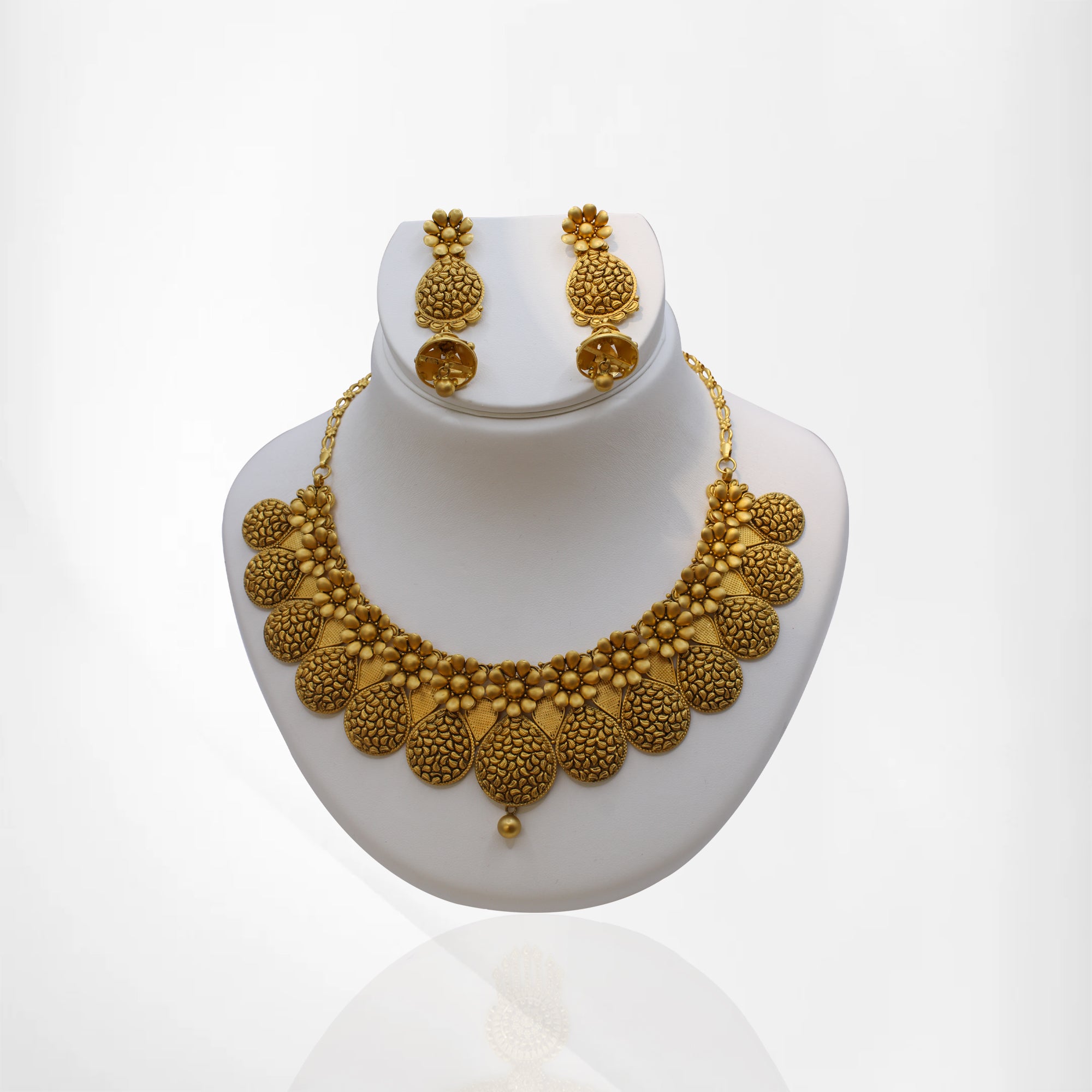 Antique Short Set with Chandbali & Jumka-Style Earrings