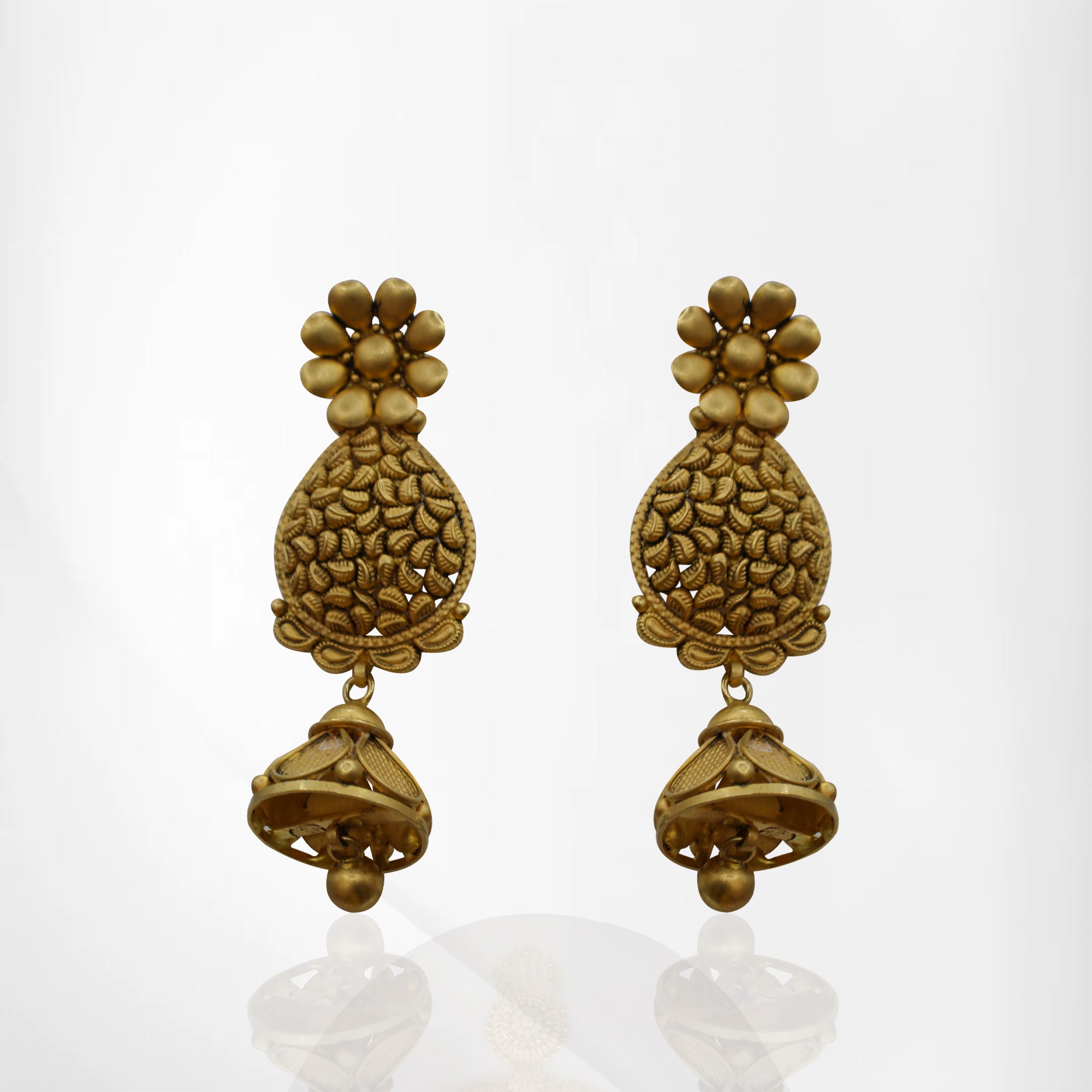 Antique Short Set with Chandbali & Jumka-Style Earrings