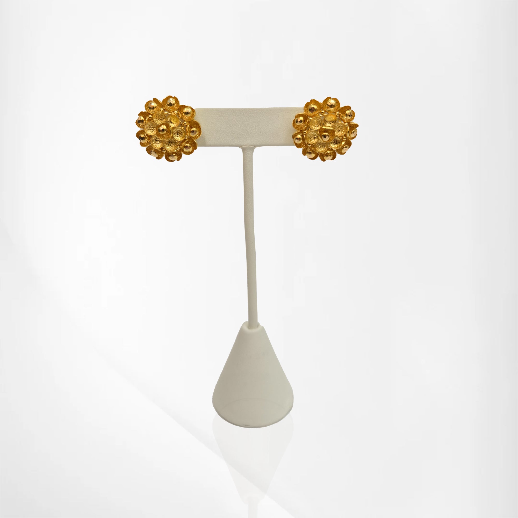 Yellow Gold Gulab Mala Necklace with Matching Tops Earrings